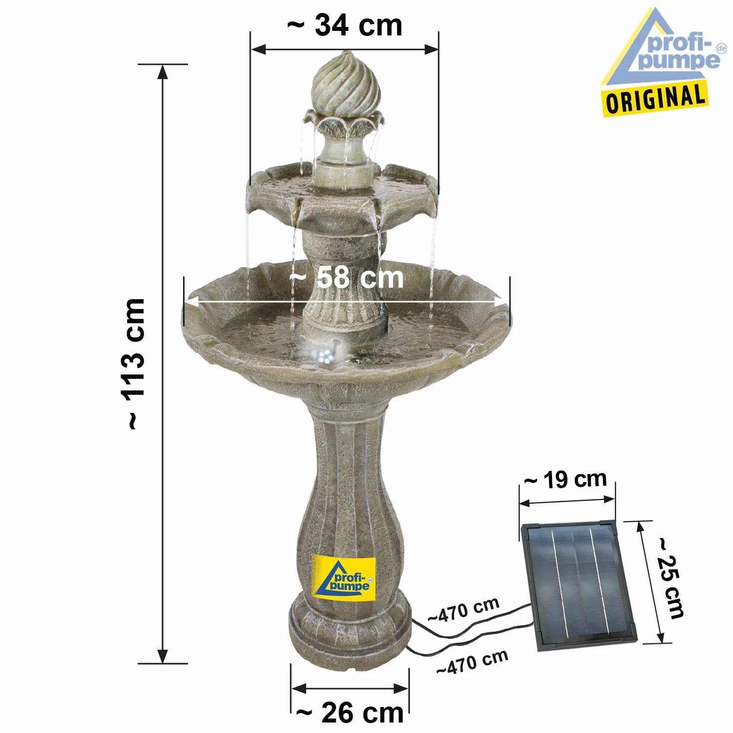 Fuente de agua solar para jardín, exterior, baño de pájaros, ideal para balcón, terraza y jardín, hermoso arte para tu medio ambiente, fuente decorativa al aire libre