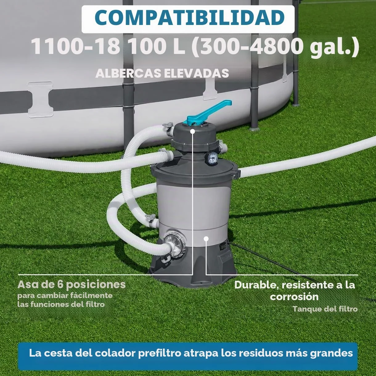 Bestway 58515 - Depuradora de Arena 2,006 m3/h Conexión 32 mm