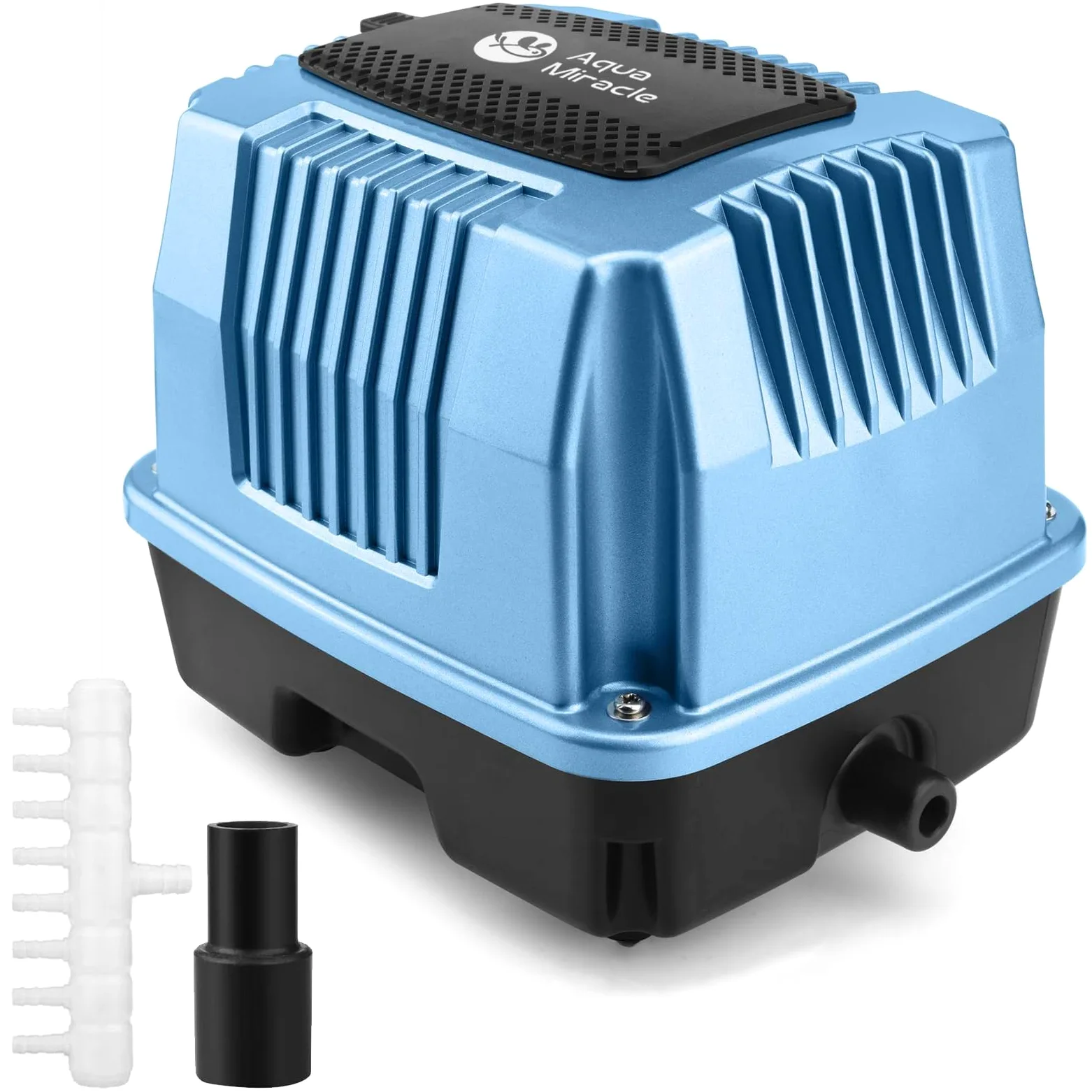 AquaMiracle Bomba de aire lineal súper potente AP-60/AP-80 aireador de estanque, bomba de aire séptica, bomba de aire hidropónica, bomba de aire para estanque Koi 950/1350GPH, para estanque,