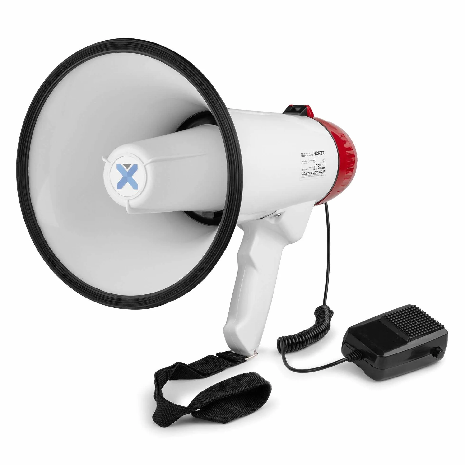 Vonyx MEG045 Megáfono 45W Bluetooth USB Micro SD Sirena Alcance 1000m