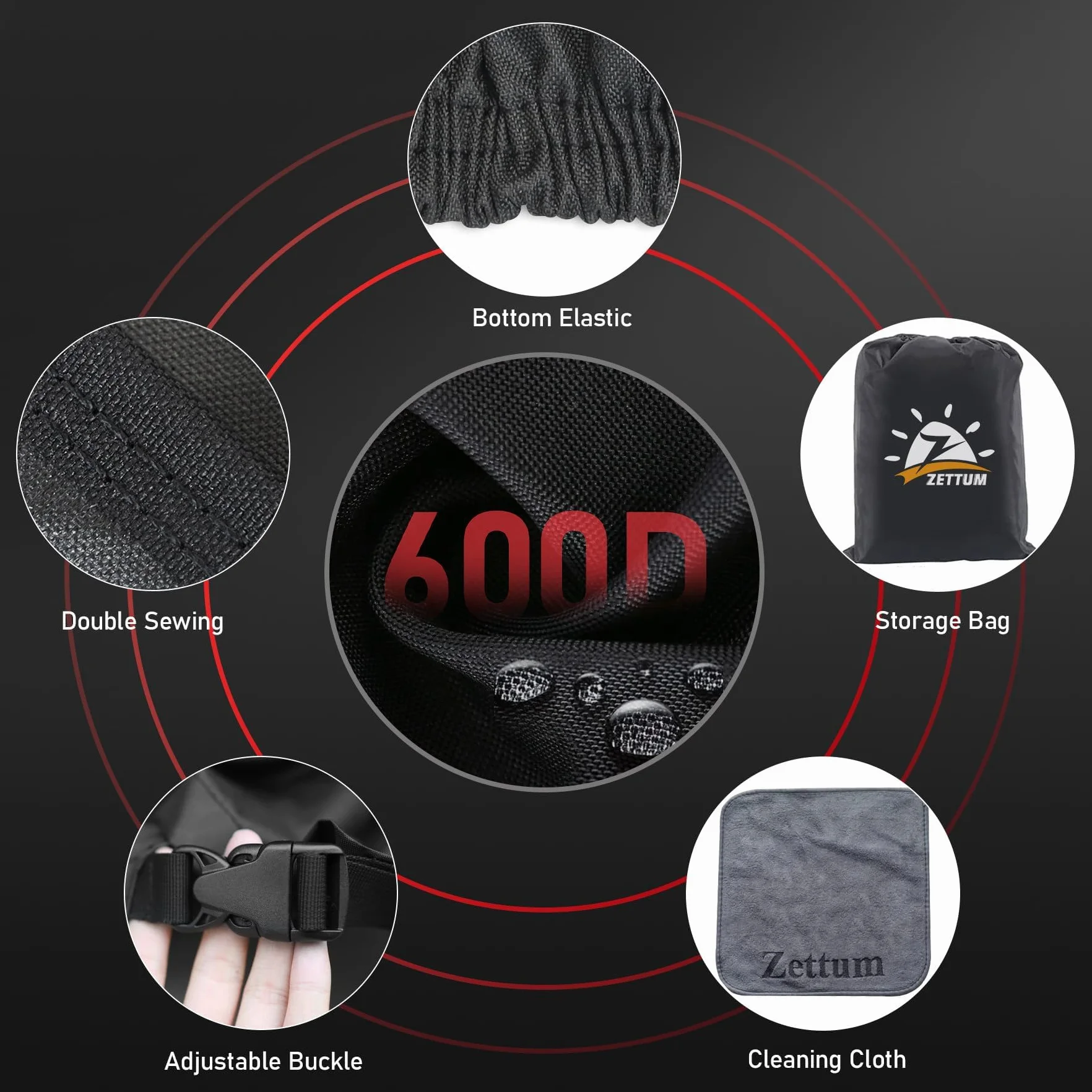 Zettum Funda protectora para quitanieves con revestimiento de poliuretano 600D, resistente al agua y resistente, accesorio para EGO, Honda, Ryobi, Cub Cadet, Ariens, Troy Bilt, Toro