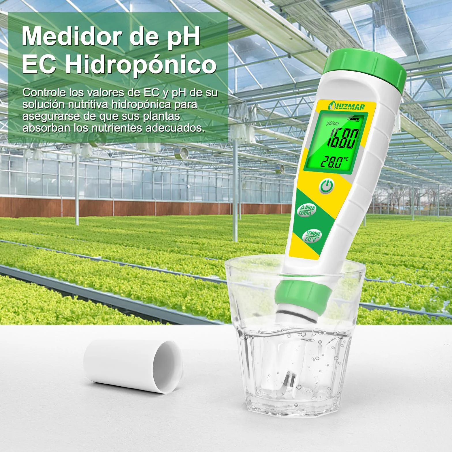 UIUZMAR Medidor de pH y Sal Piscina Salina, Test de Salinidad para Piscinas, Pantalla Digital 5 en 1, Medidor de pH TDS EC Salinidad Temperatura Para Piscina, Hidropónico, Acuario, Agua Potable, Spa