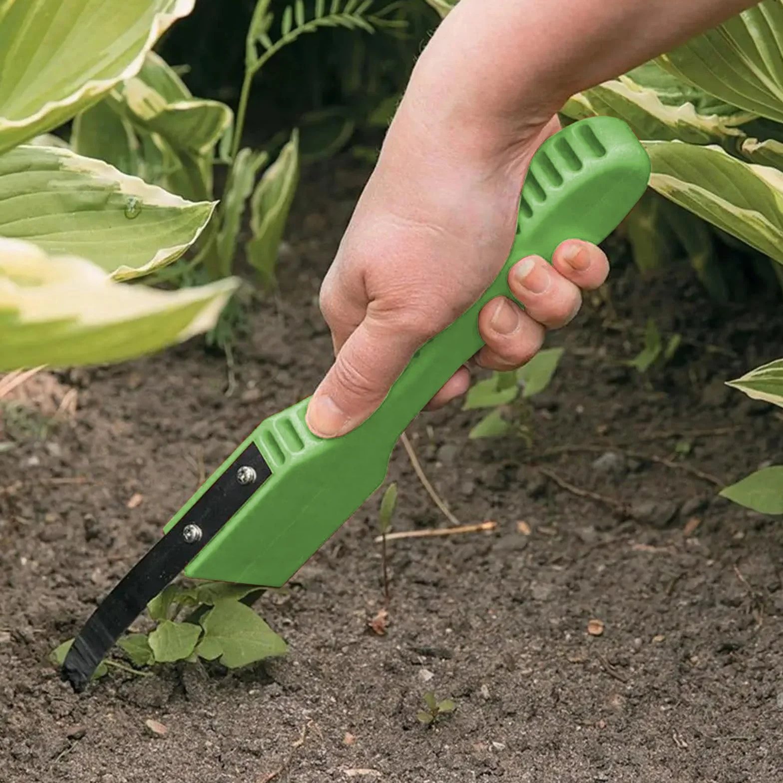 Weeder de Mano de Jardín, Extractor Malas Hierbas, Herramientas Jardineria, Desherbador Manual de Acero Inoxidable, Quitar Malas Hierbas con Mango para Desherbar y Aflojar la Tierra, Verde