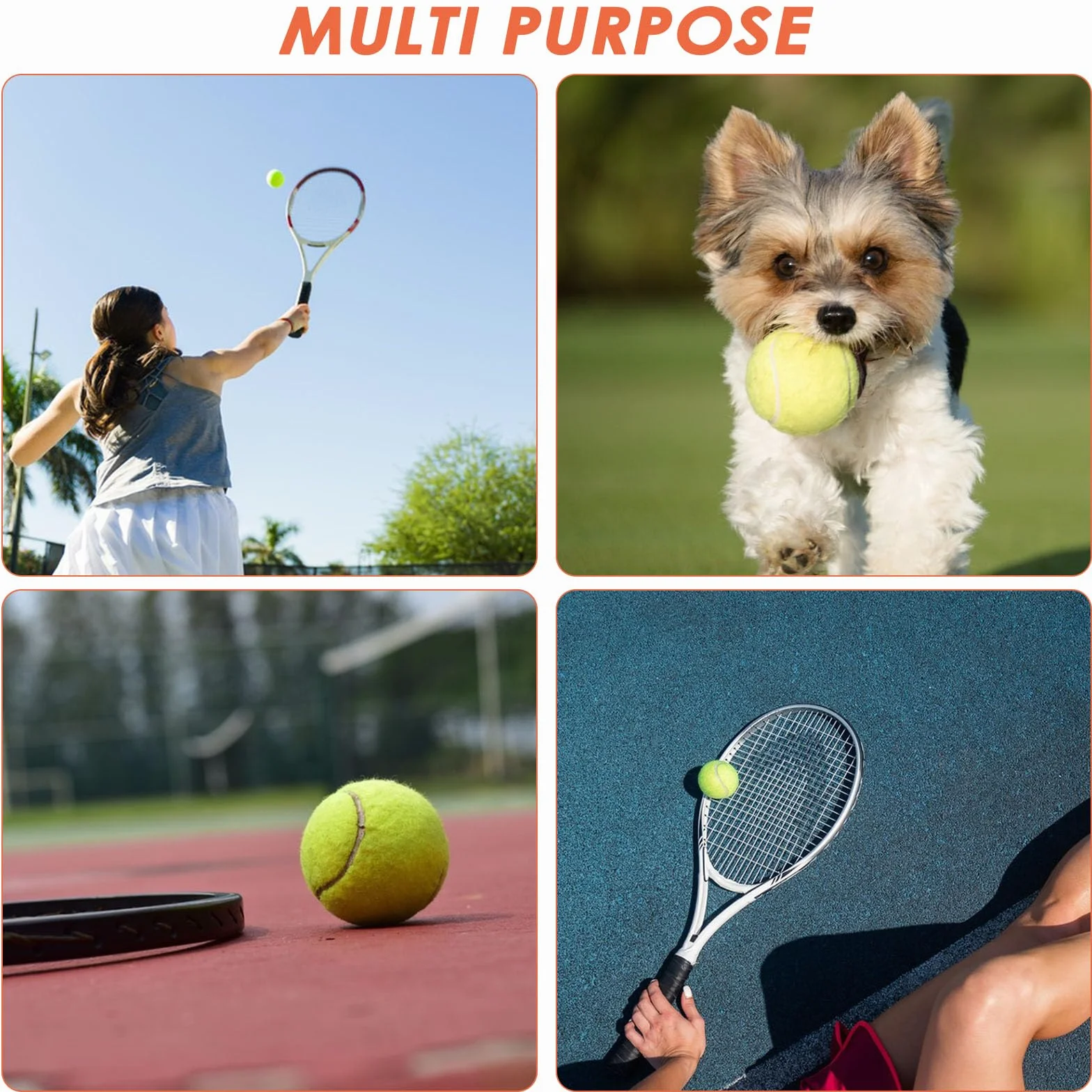 Pelotas de Tenis para Práctica, Perros y Principiantes - Bolsa de Entrenamiento, 12 Piezas