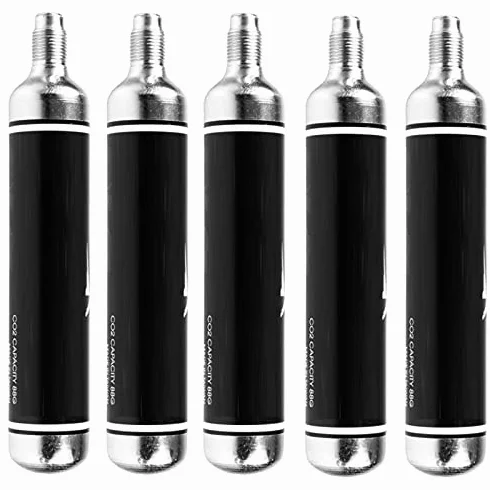 Pack 5 bombonas de CO2 de 88 Gramos para carabinas, rifles y escopetas de balines y Airsoft