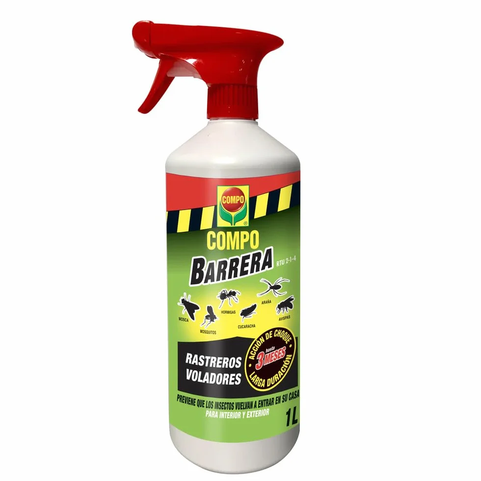COMPO - Barrera de insectos Insecticida para insectos rastreros y voladores, Pulverizador, Acción de choque de hasta 3 meses, 1000 ml