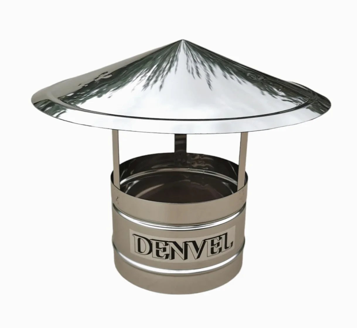 Denvel® - Cubierta de Chimenea de Acero Inoxidable 200 mm para Conducto de Humos y Ventilación – Sombrerete para Chimenea, Protección contra la Lluvia para Chimenea y Ventilación