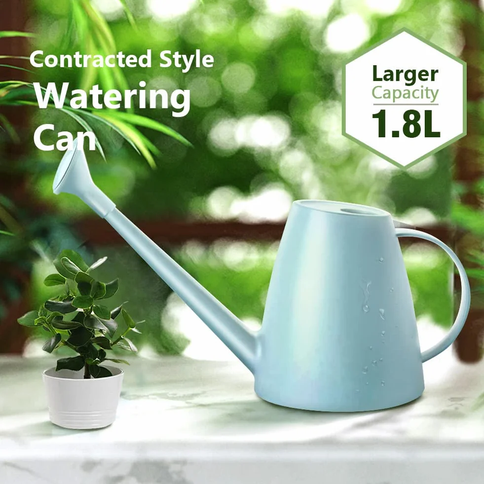 LOYUYU Tanque de Agua de PláStico 1.8L Planta PequeñA, Ligera y Encantadora de JardíN Interior y Exterior, Tanque de Agua con Ducha Gris