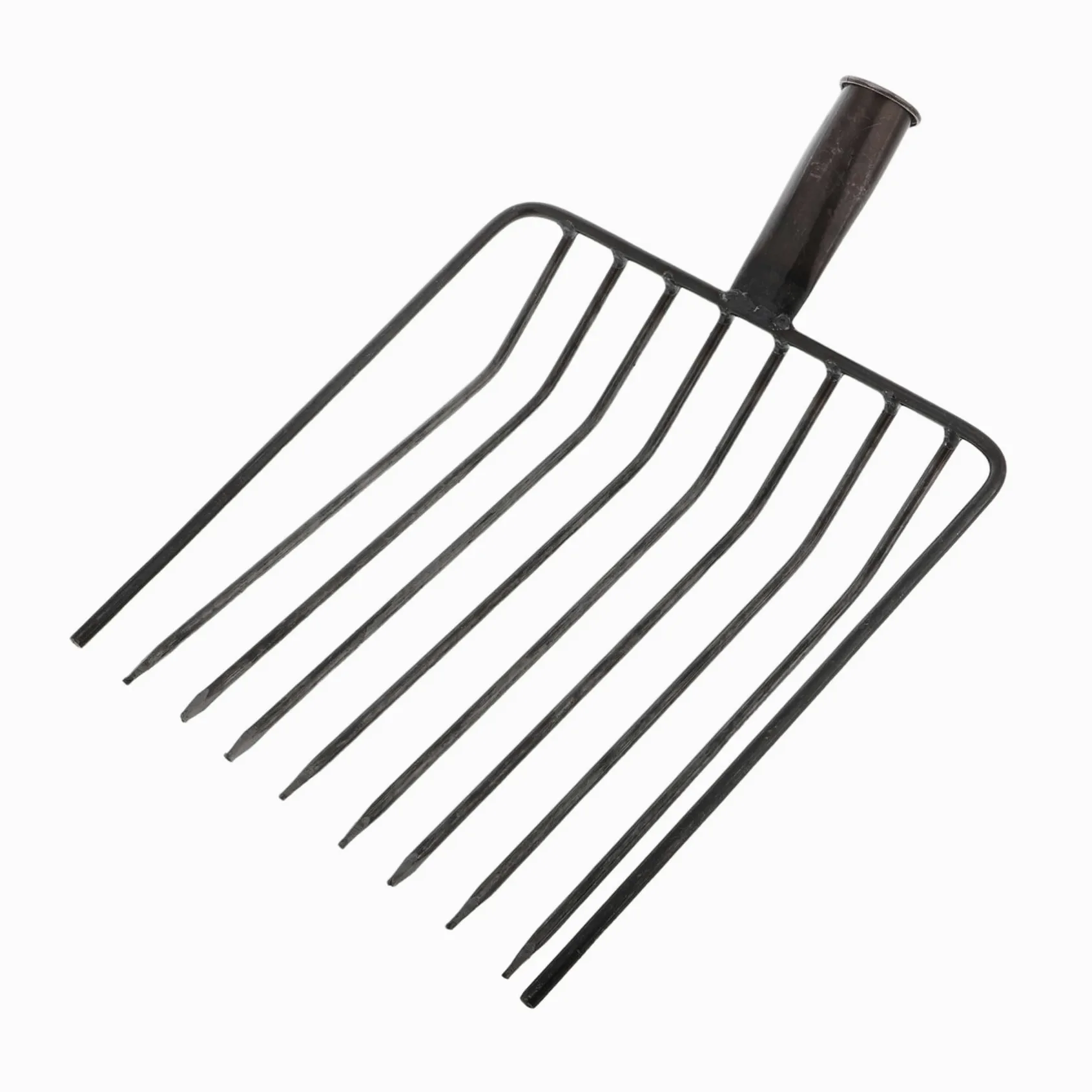 BESPORTBLE Cabezal de Horquilla de Acero 10 Dientes para Jardinería, Herramienta Manual para Aflojar Suelo y Desherbar en Jardín y Huerto, Resistente, Ligera y Fácil de Limpiar, Uso Agrícola