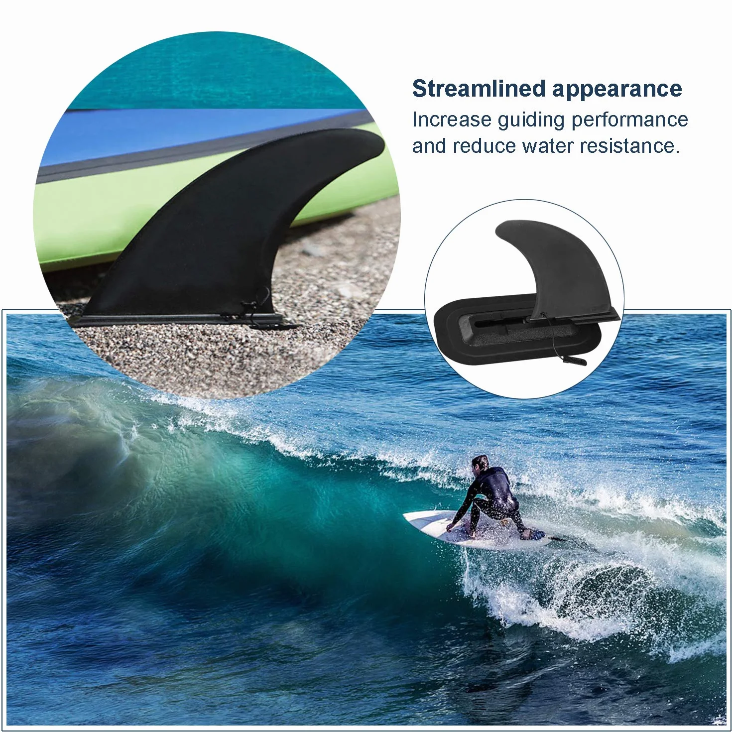 JEEZAO Aleta Central de Tabla de Surf Nylon Reforzada Caja Fuerte Accesorios para Paddle Board