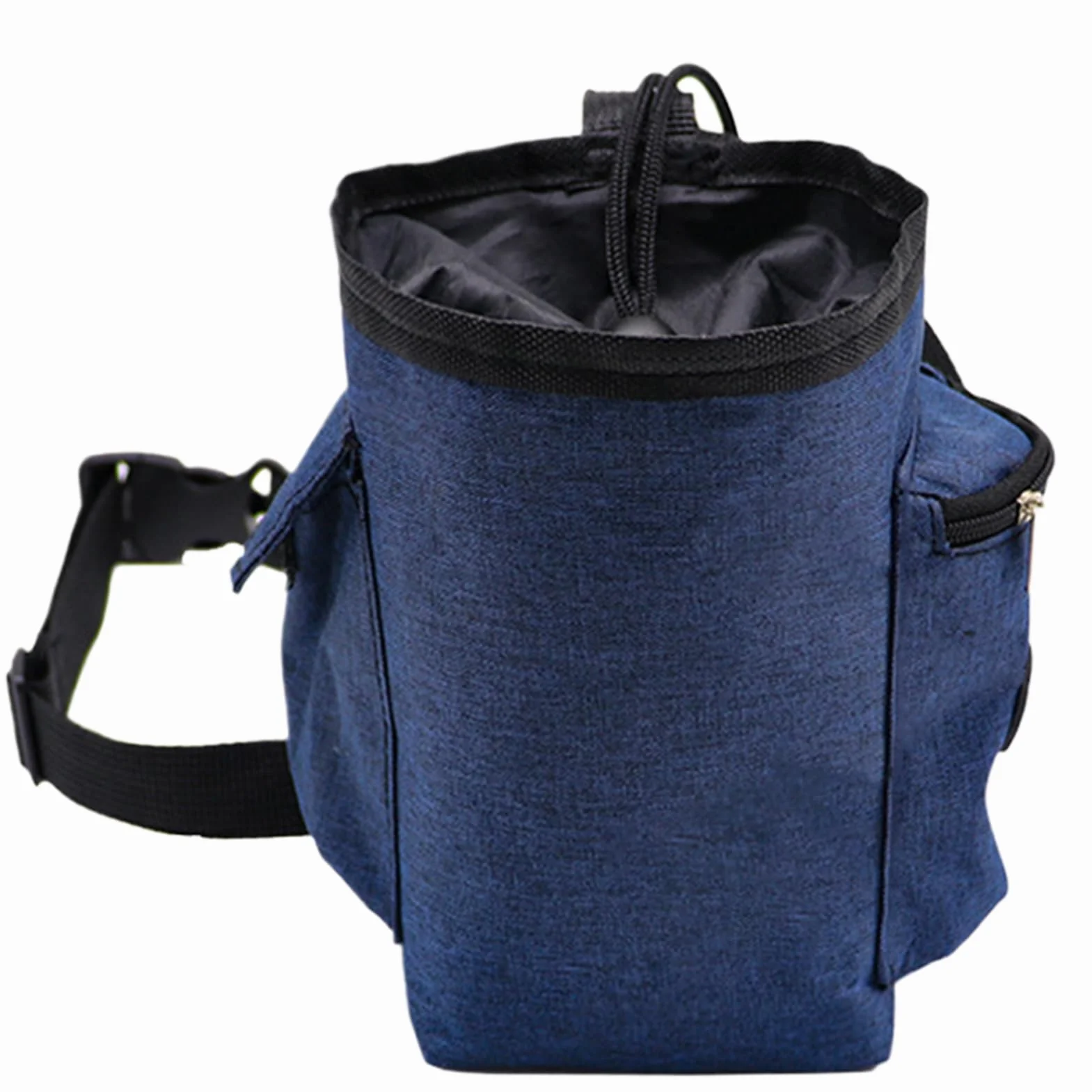 Bolsa para Magnesio de Escalada con Bolsillo Cremallera y Mosquetón, Morado, Cinturón Ajustable