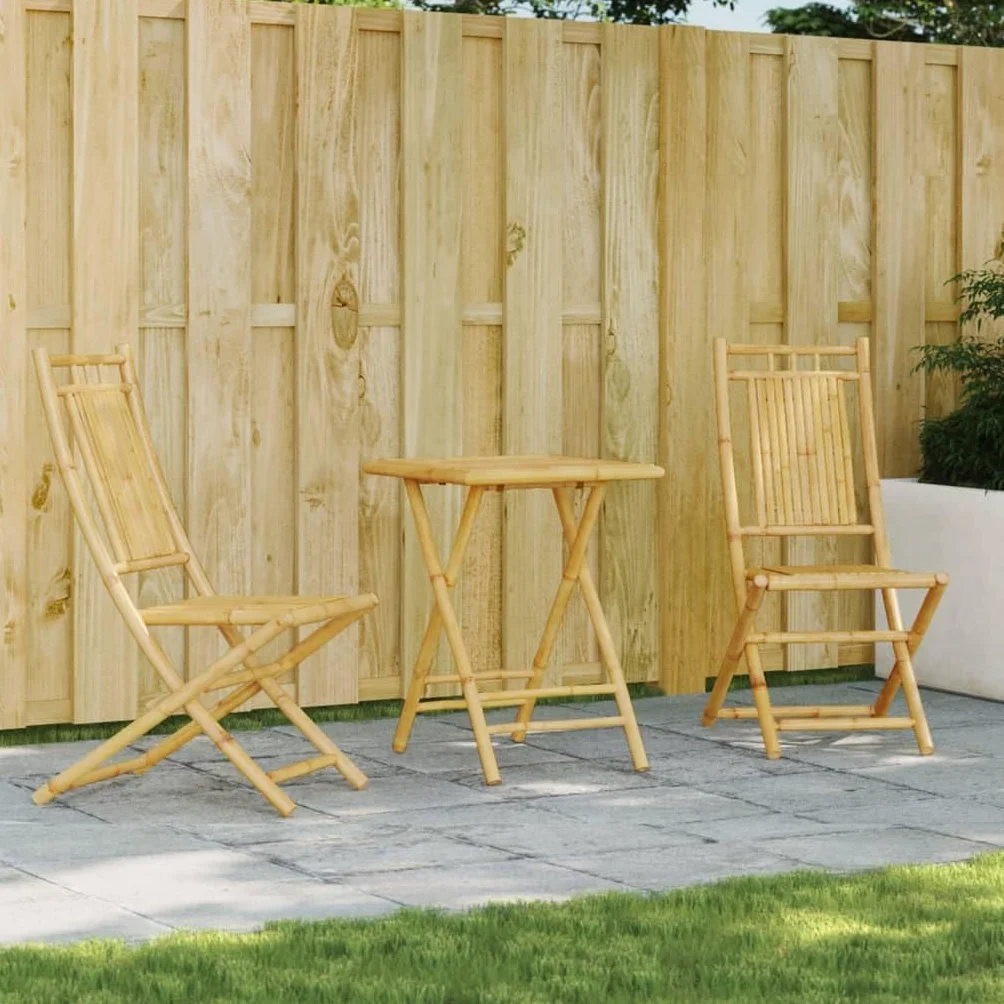 ZEYUAN Juego de Mesa y sillas de jardín 3 Piezas bambú, Conjunto Mesa Y Sillas Jardin, Mesa Y Sillas Terraza, Muebles Jardin Exterior, Conjuntos De Muebles De Jardín - 3278525
