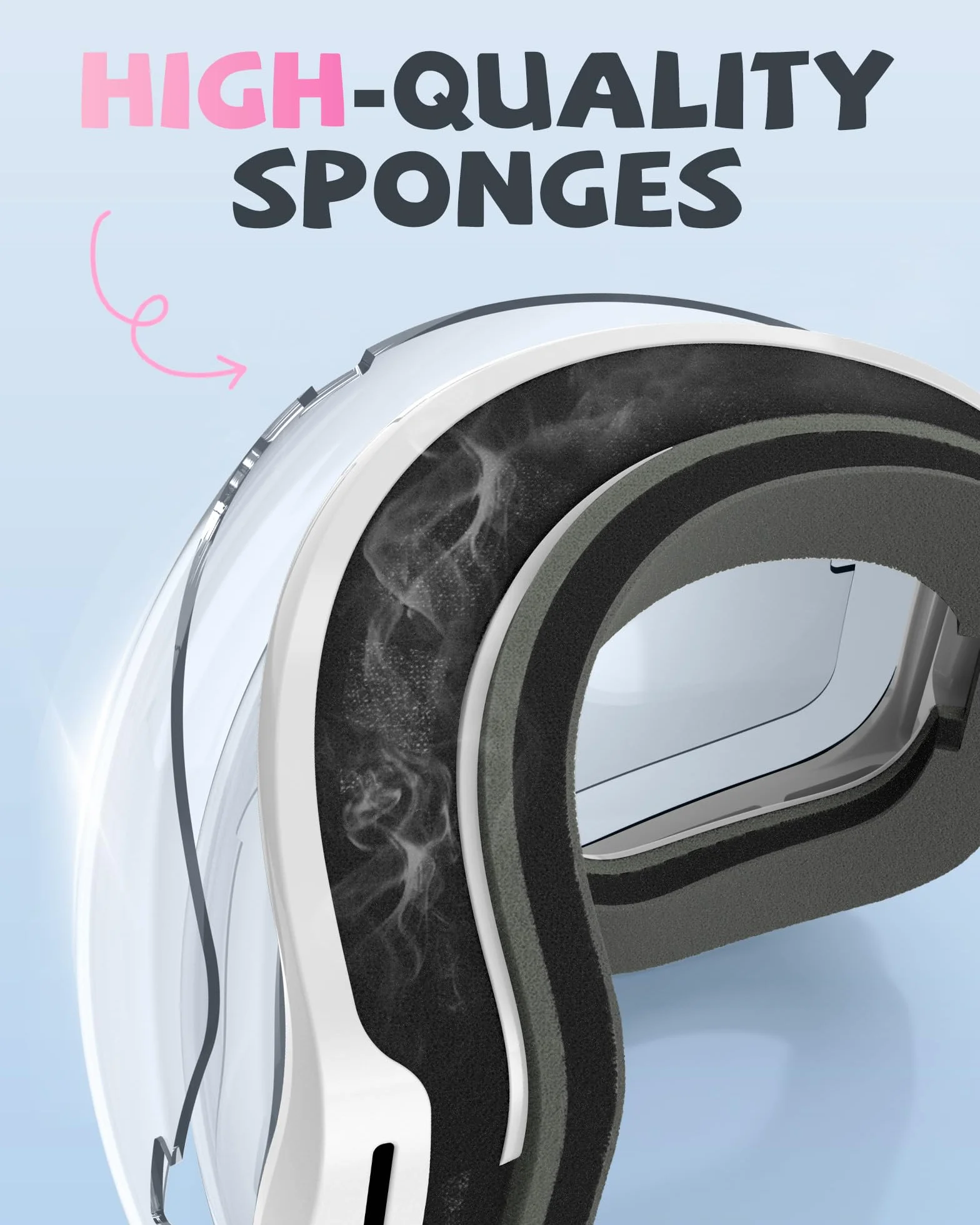 Gafas de Esquí para Niños 3~14 Años OTG Anti-Niebla UV Lente Doble