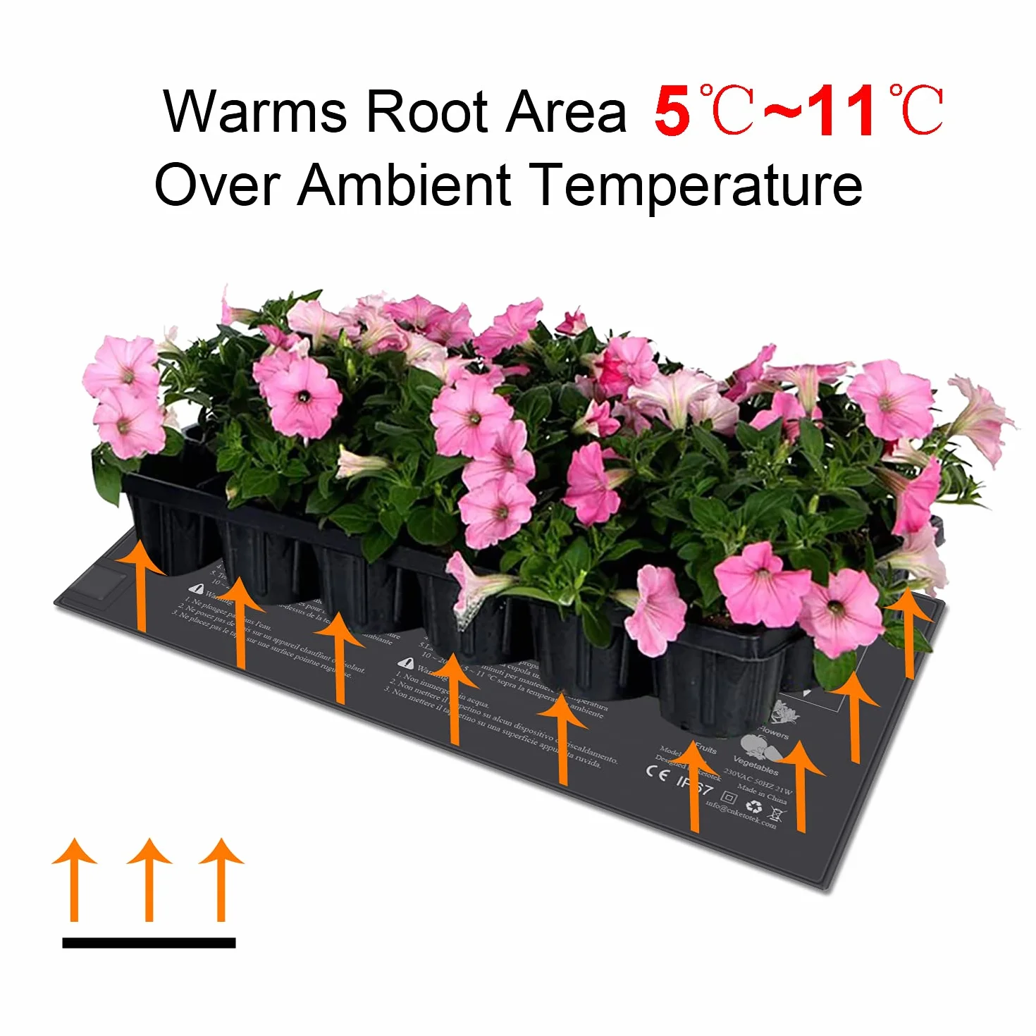 KETOTEK Manta Termica Semillas Plantas 220V Alfombra Termica Manta Calefactora para Semilleros Germinación Invernadero Impermeable 230V 21W