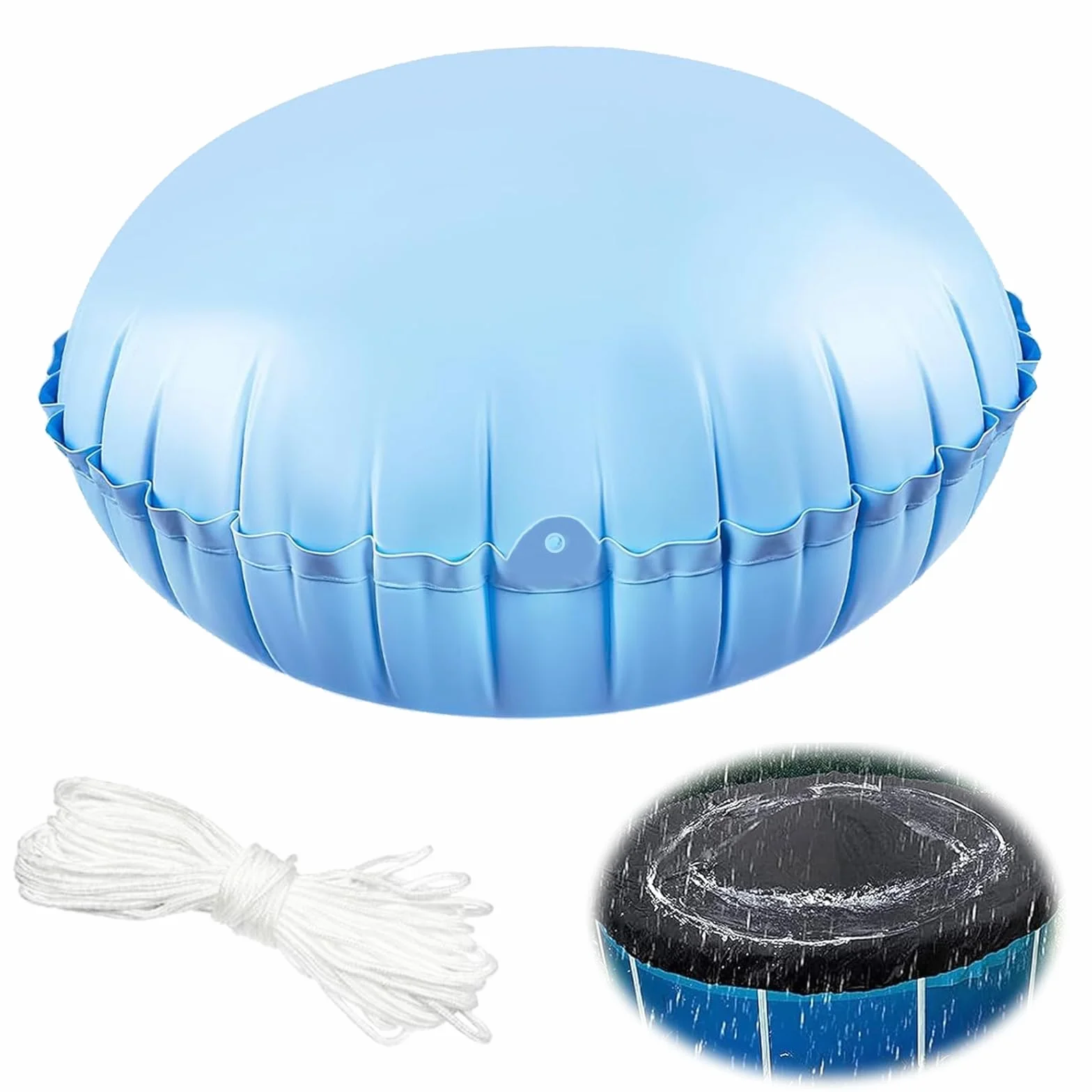 Cojín de Piscina de Invierno, 1.1x1.1m, Resistente al Invierno, con Cuerdas de 15 m, cojín de Aire para Lona de Invierno, Cubierta de Piscina, Duradera, Fuerte, Resistente al frío, para