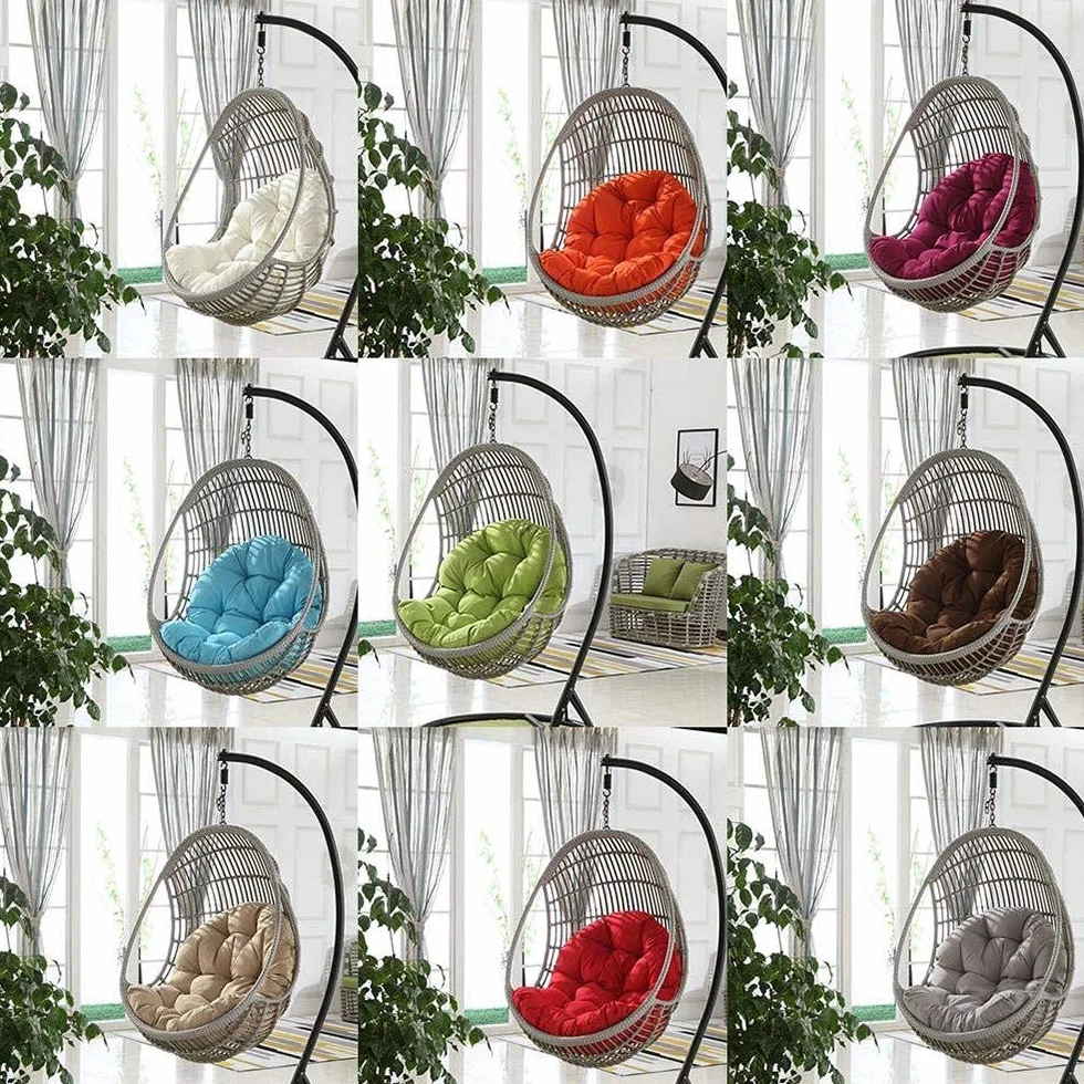 Hamaca colgante con forma de huevo, cojín para asiento columpio colgante, cojín para silla con columpio suave antideslizante para colgar la hamaca, 90 x 120 cm (sin sillón colgante)