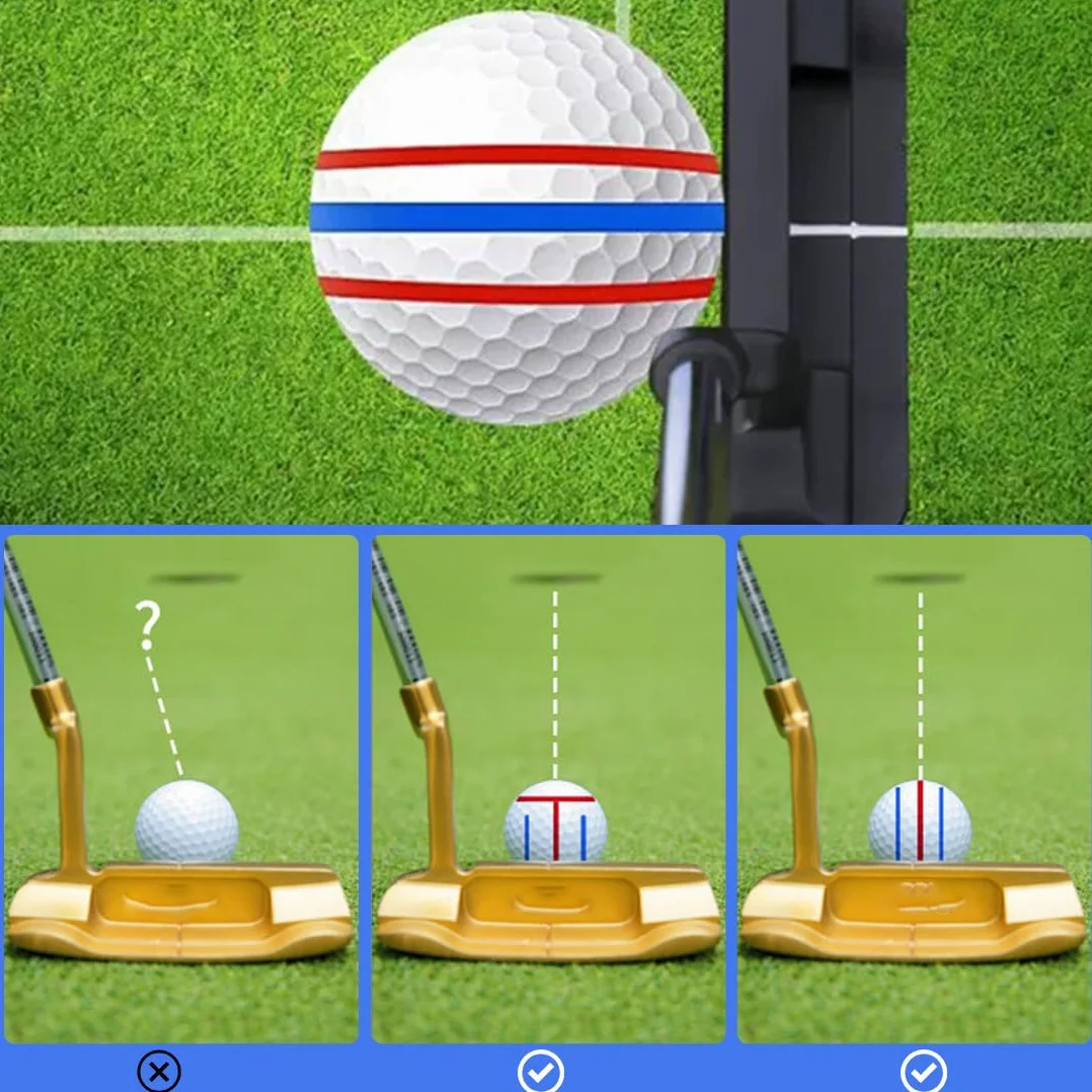 Golf Ball Line Marker Tool, Herramienta de Alineación para Golf, Kit de Marcadores de 6 Piezas