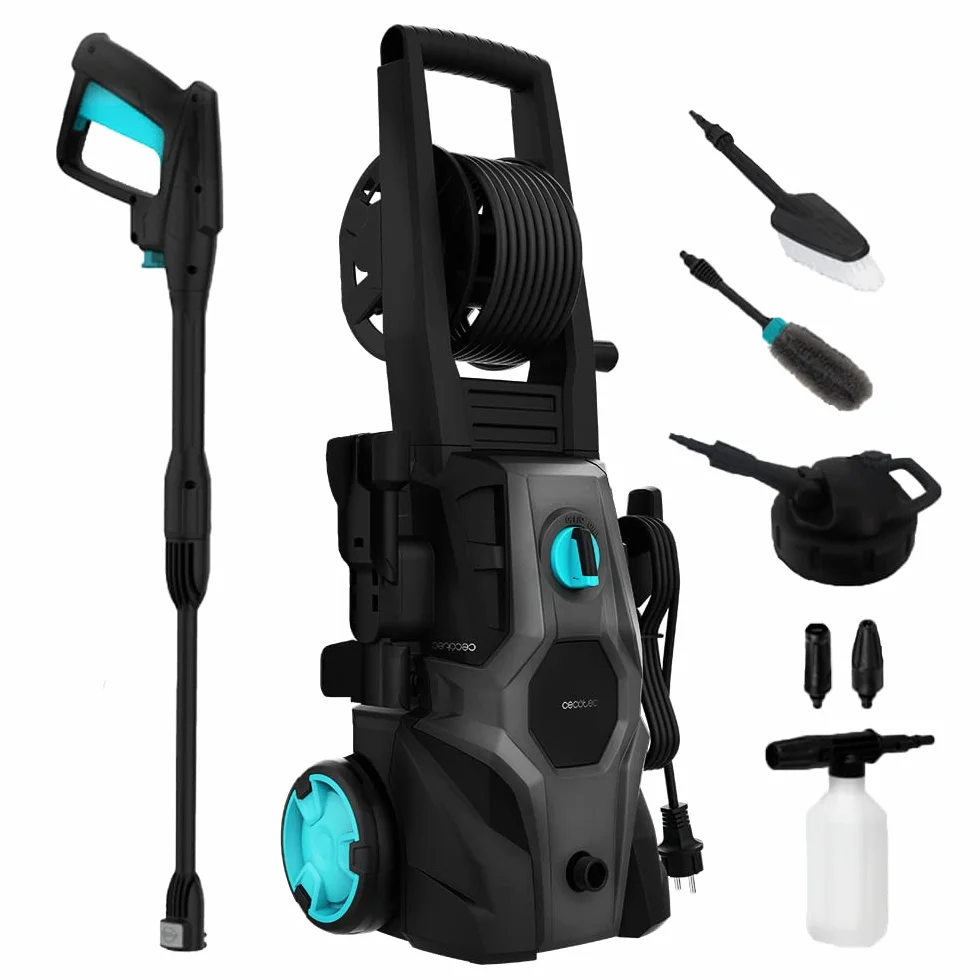 Cecotec Hidrolimpiadora de Alta Presión HydroBoost 2000 Car&Garden Pro. 2000W, Hogar, Jardín o Coche, Caudal de 450 l/h, 150 Bares de Presión, Bomba de Aluminio, Radio de Acción 14m