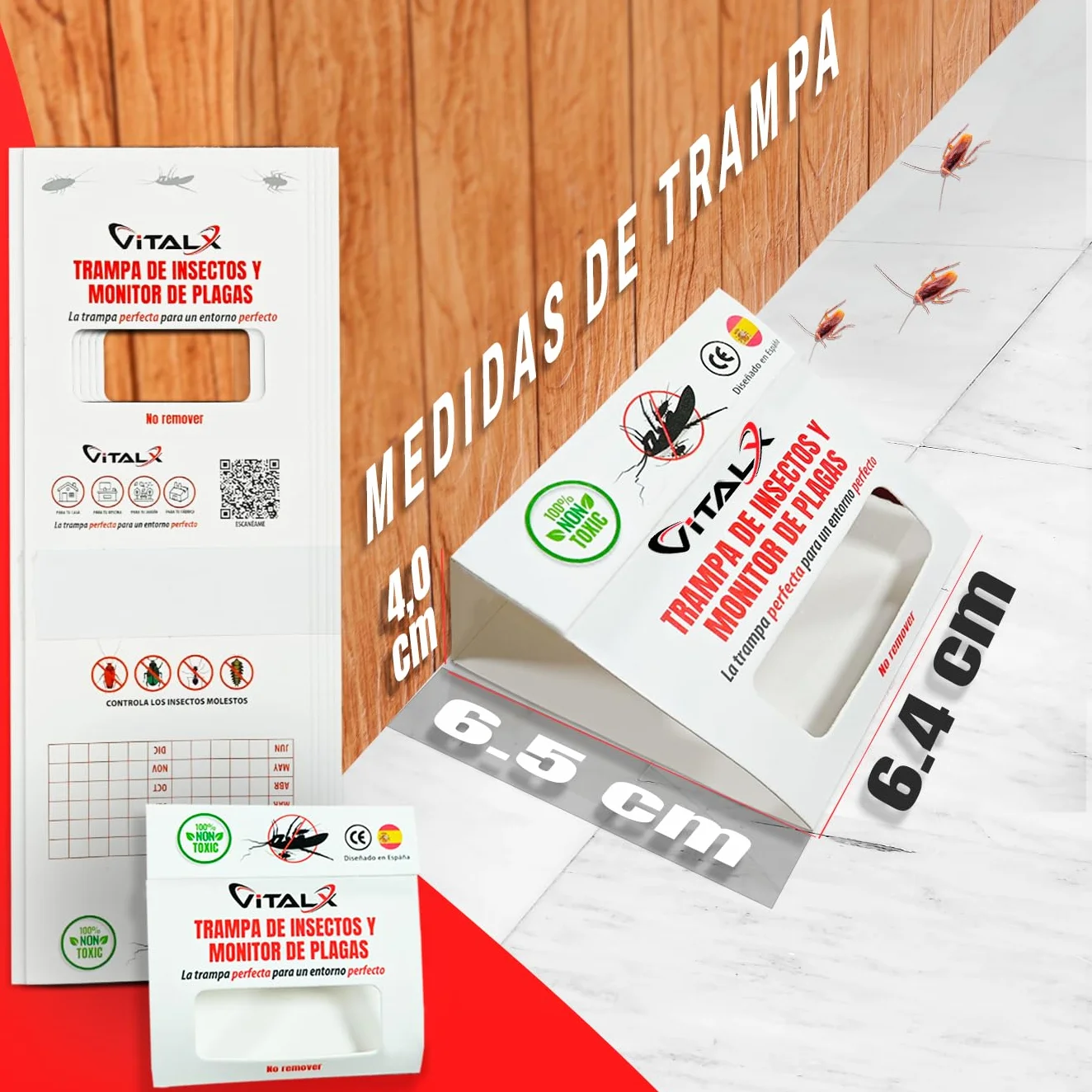 SÚPER Pack de 51 Piezas TRAMPAS CUCARACHAS + Olor a Cereza | Trampa ULTRADHESIVA | Anti Cucarachas | Lo Mejor para Eliminar Cucarachas | Trampa Insectos Profesional | Anti Insectos