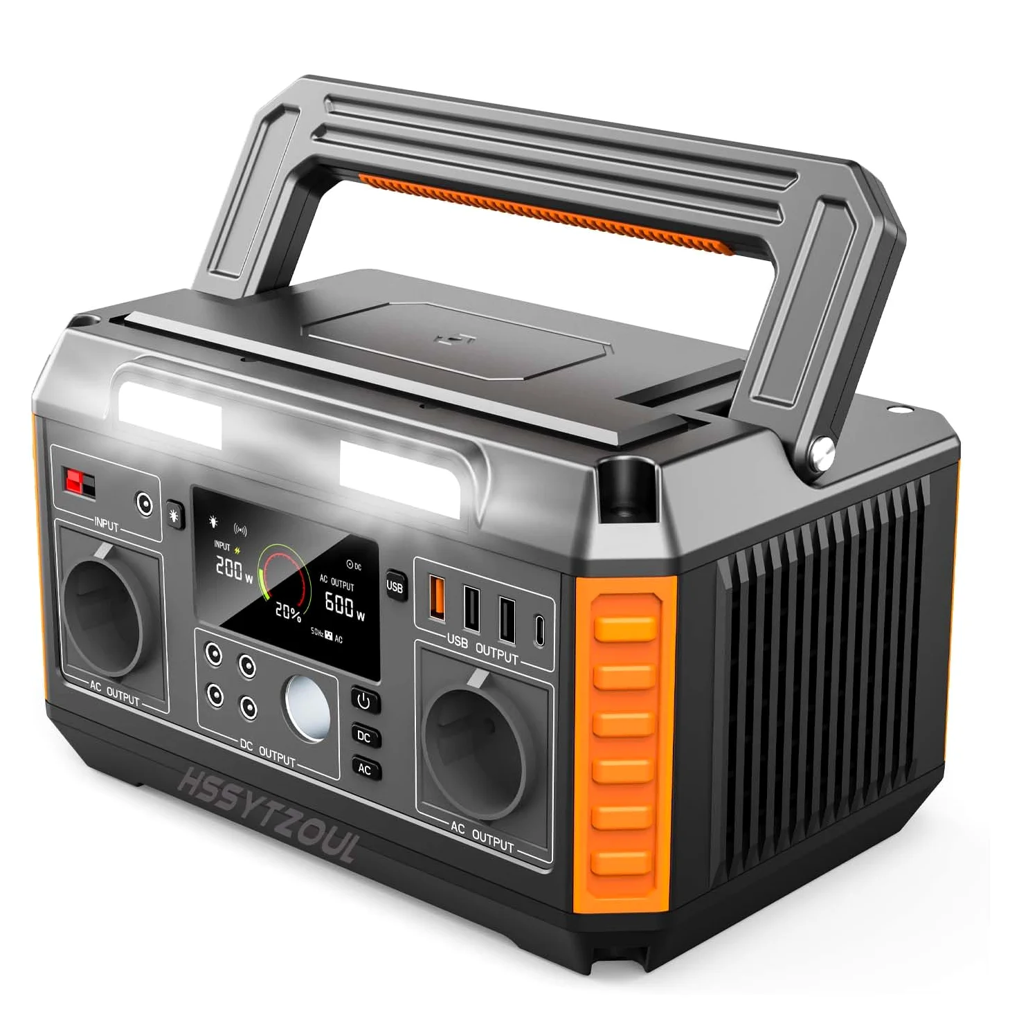 Generador Solar Portable Power Station 520WH 600W con Salida De Onda Senoidal Pura AC/DC Generador De Almacenamiento De Energía De Emergencia para Camping Batería 140400 Mah