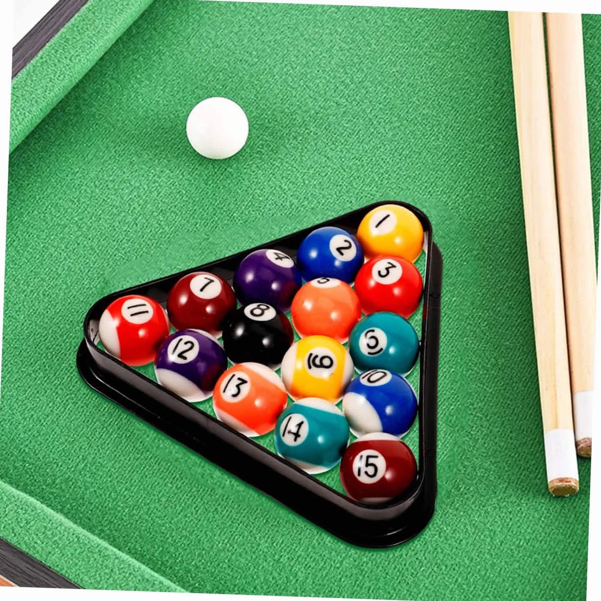 Juego de Bolas de Billar 17 Piezas Resina Mini Triángulo para Niños