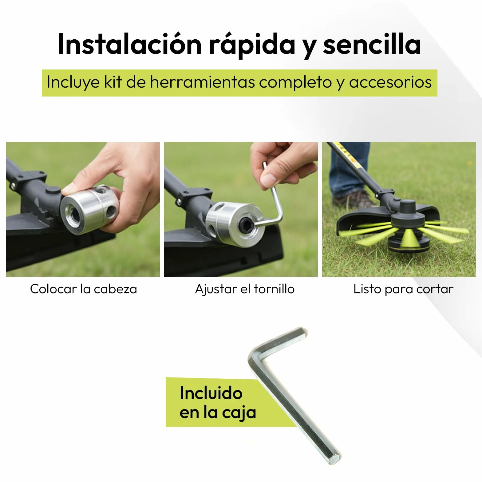 Samos® Cabezal Desbrozadora Universal Profesional 2 en 1 con Cadenas Metálicas – Accesorio de Repuesto Compatible con Desbrozadoras Kawasaki Stihl Husqvarna – Recambio Duradero Cortar Hierba y Maleza