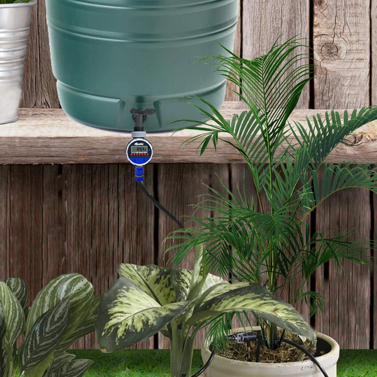 Temporizador de Agua de Manguera Temporizadores para mangueras Controlador del Sistema de riego de Jardines Computadora de riego Impermeable, Compatible con Sensor de Lluvia
