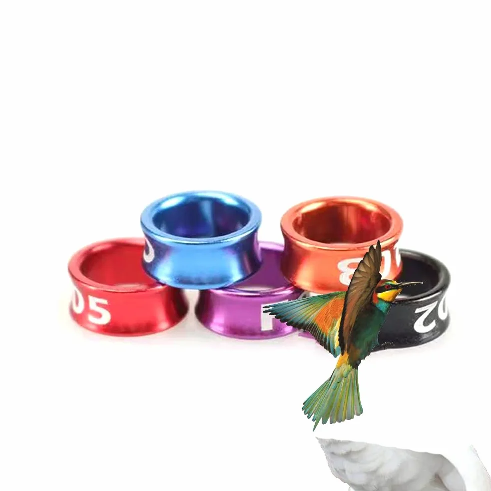 Anillo para pie de Paloma, Anillo para Pata de Loro y Aves de Corral, Anillo de identificación para pies de Pollo, Anillo Dividido de Aluminio para Paloma 400 Piezas Mixed colors8.0mm
