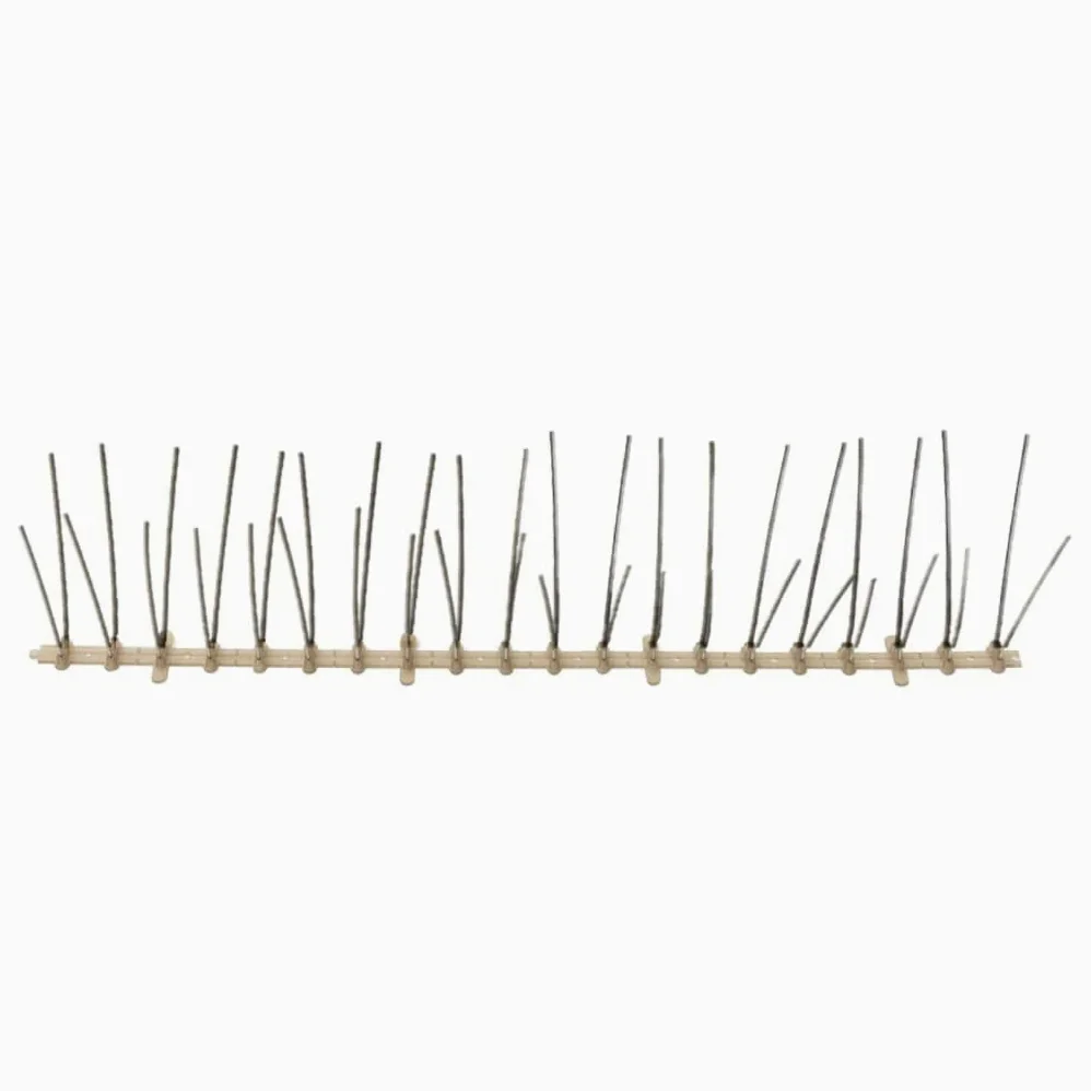 Juego de 20 púas para ahuyentar pájaros, 10 m, plástico con acero inoxidable, 4 filas, ahuyentador de gatos, martas, palomas, protección para jardín y balcón