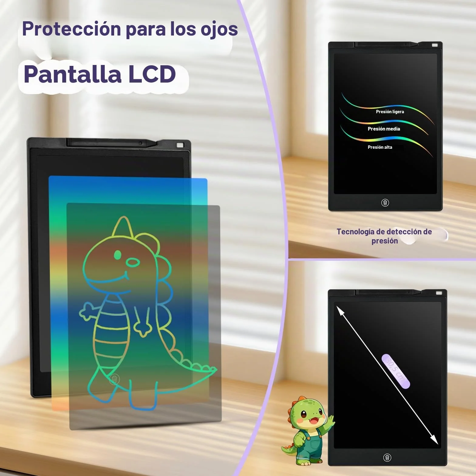 Tableta Escritura LCD Color 12'' Pizarra Magnética Infantil Cuaderno Digital Dibujo Niños Juguete Educativo Regalo