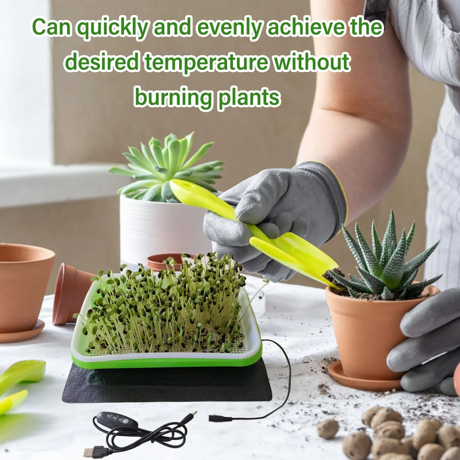 Estera Térmica para Plántulas, Almohadilla Térmica para Plantas 8.5W Estación De Germinación Estera Térmica Temperatura Ajustable Almohadilla Térmica Hidropónica Cálida Y Rápida