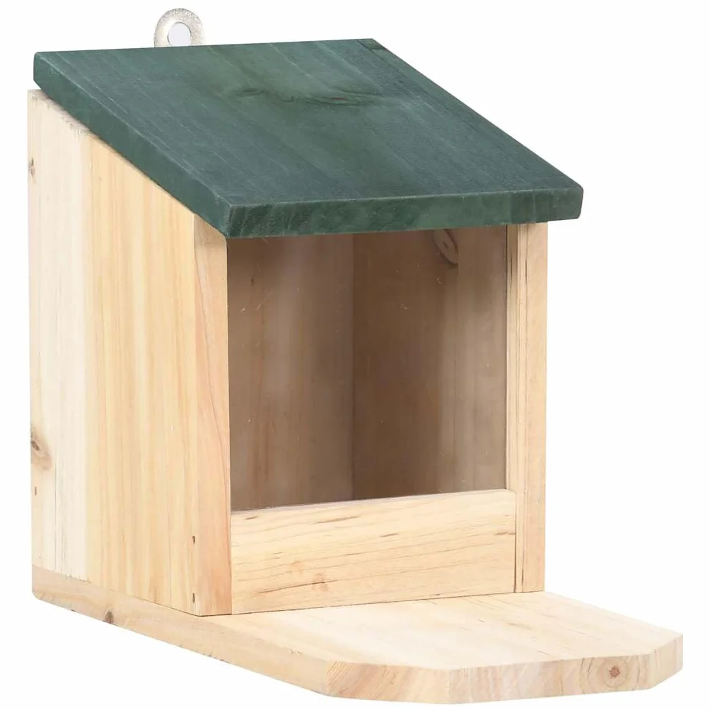 vidaXL 4X Madera de Abeto Casas de Ardilla Animales Pequeños Estación Comida Alimentación Comedero Balcón Jardín Patio Terraza Decoración