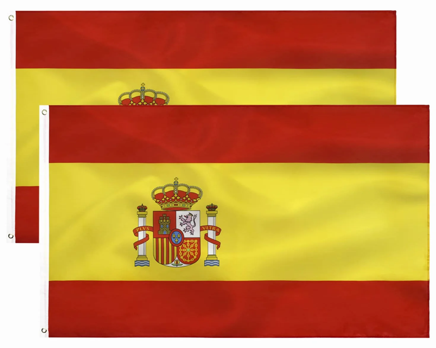 2PCS Bandera españa grande para Exterior 90x150cm ，Bandera de España balcón Reforzada y con 2 Ojales metálicos Spanish flag