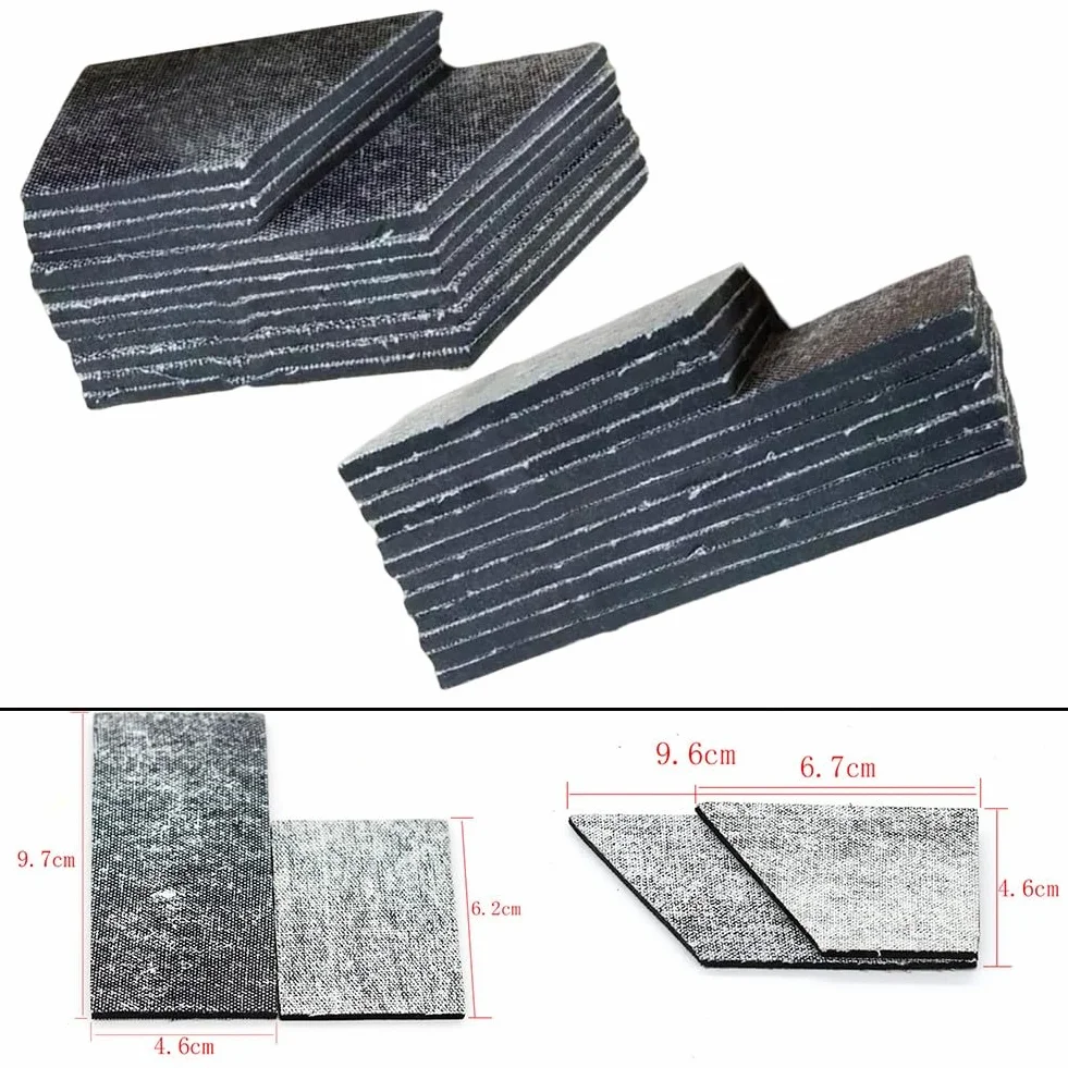 Cojines de mesa de billar, 12 unidades, almohadillas de esquina de tela, negro, 9,7 x 4,6 cm, 6,2 x 4,2 cm