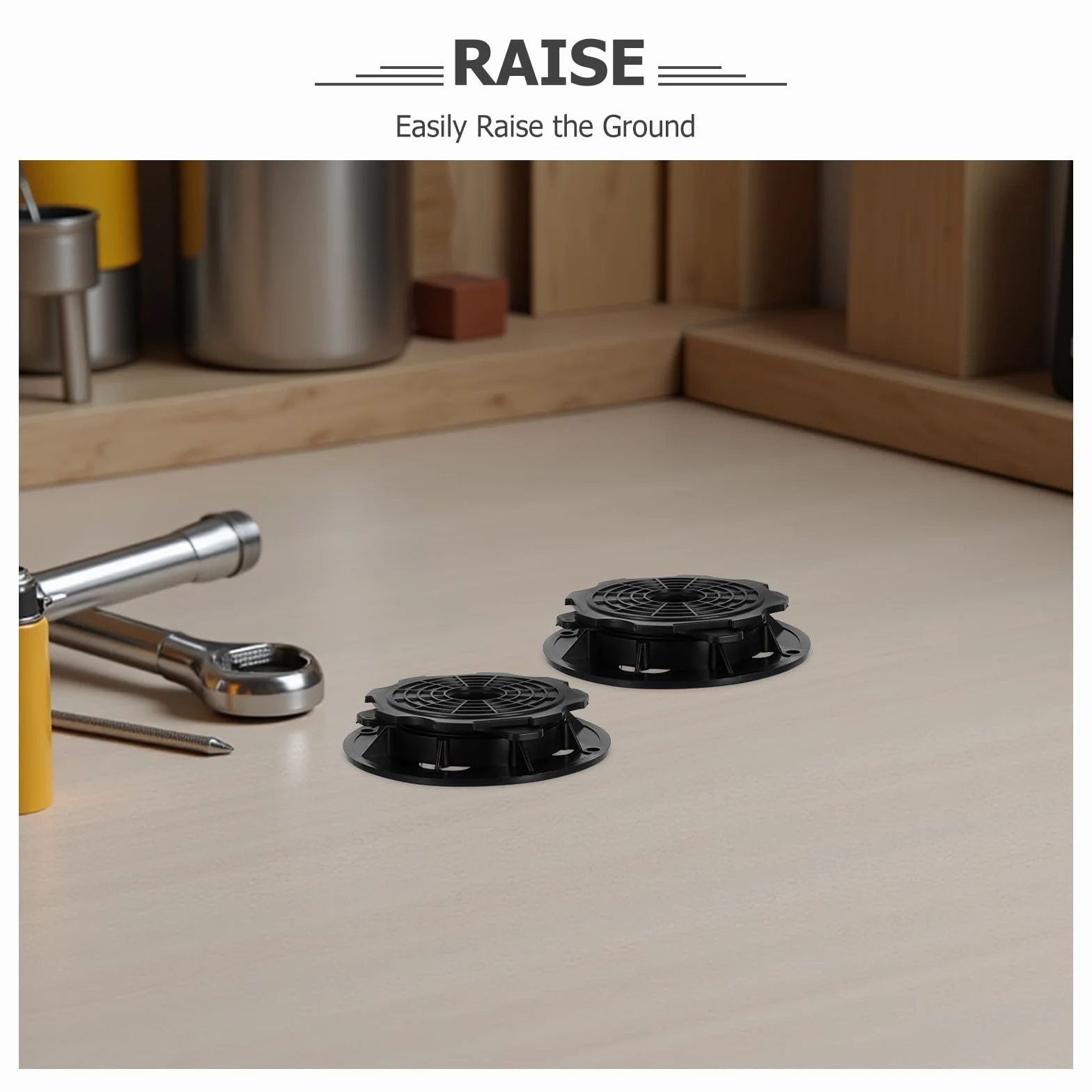Sosoport 4 Soportes Ajustables para Terraza Exterior Pedestal de Plástico Resistente para Nivelar y Elevar Suelo de 22-40 MM Soporte para Tarimas y Adoquines Drenaje y Durabilidad UV