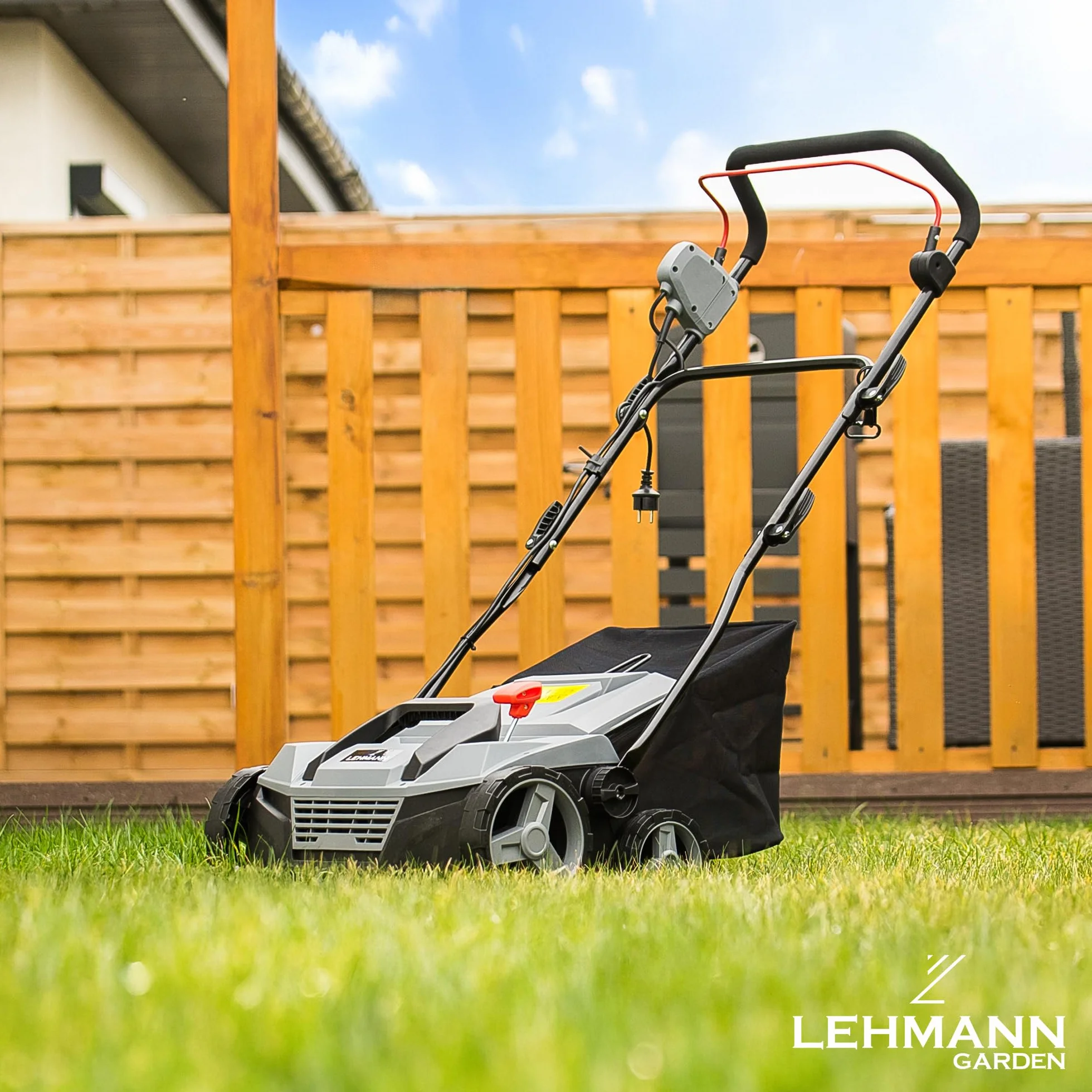 LEHMANN Teasel - Escarificador eléctrico con ancho de trabajo 38 cm, 2 W, 1800 W, ajustable en 5 niveles de -12 biz + 6 mm