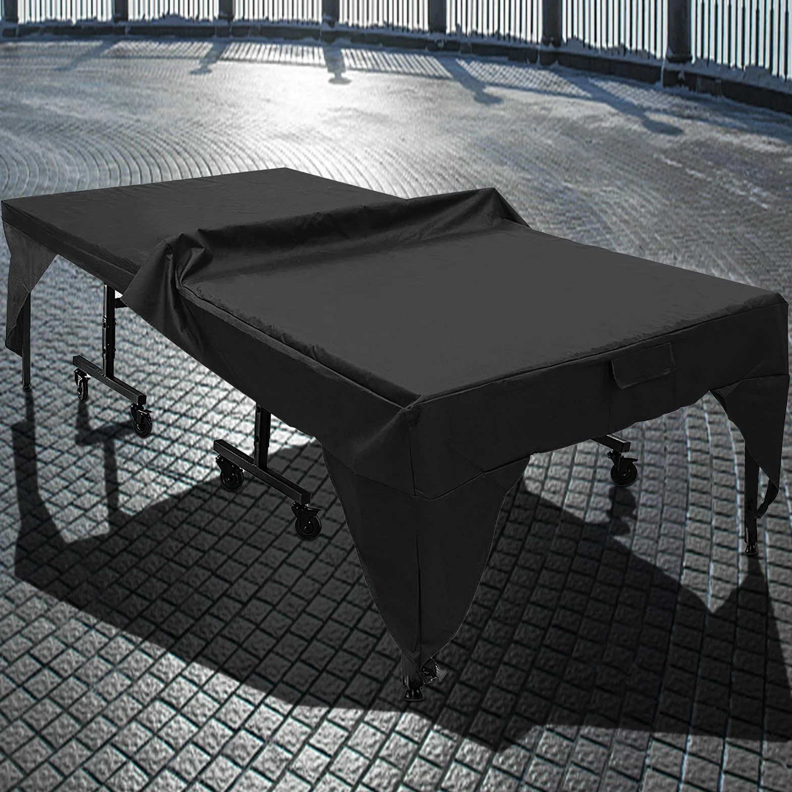 SOONHUA Cubierta de Mesa de Tenis de Mesa Impermeable Oxford 280x153x73cm Negro