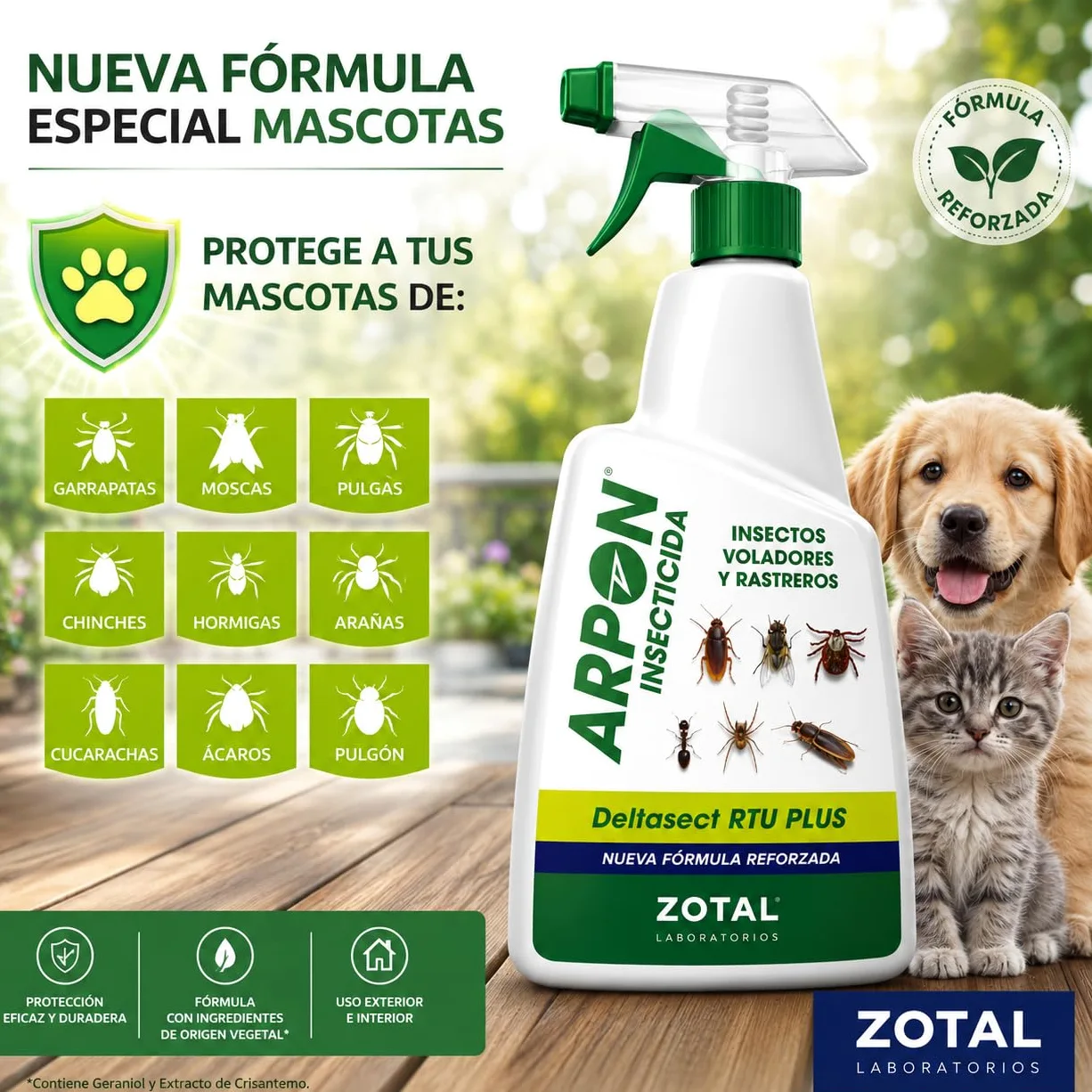 Spray Insecticida Moscas - Garrapatas - Pulgas – Control de Insectos Voladores y Rastreros | Deltasec RTU Plus 750 ml | Nueva Fórmula Reforzada | ARPON ZOTAL (Pack 6 Unidades (4500 ml))