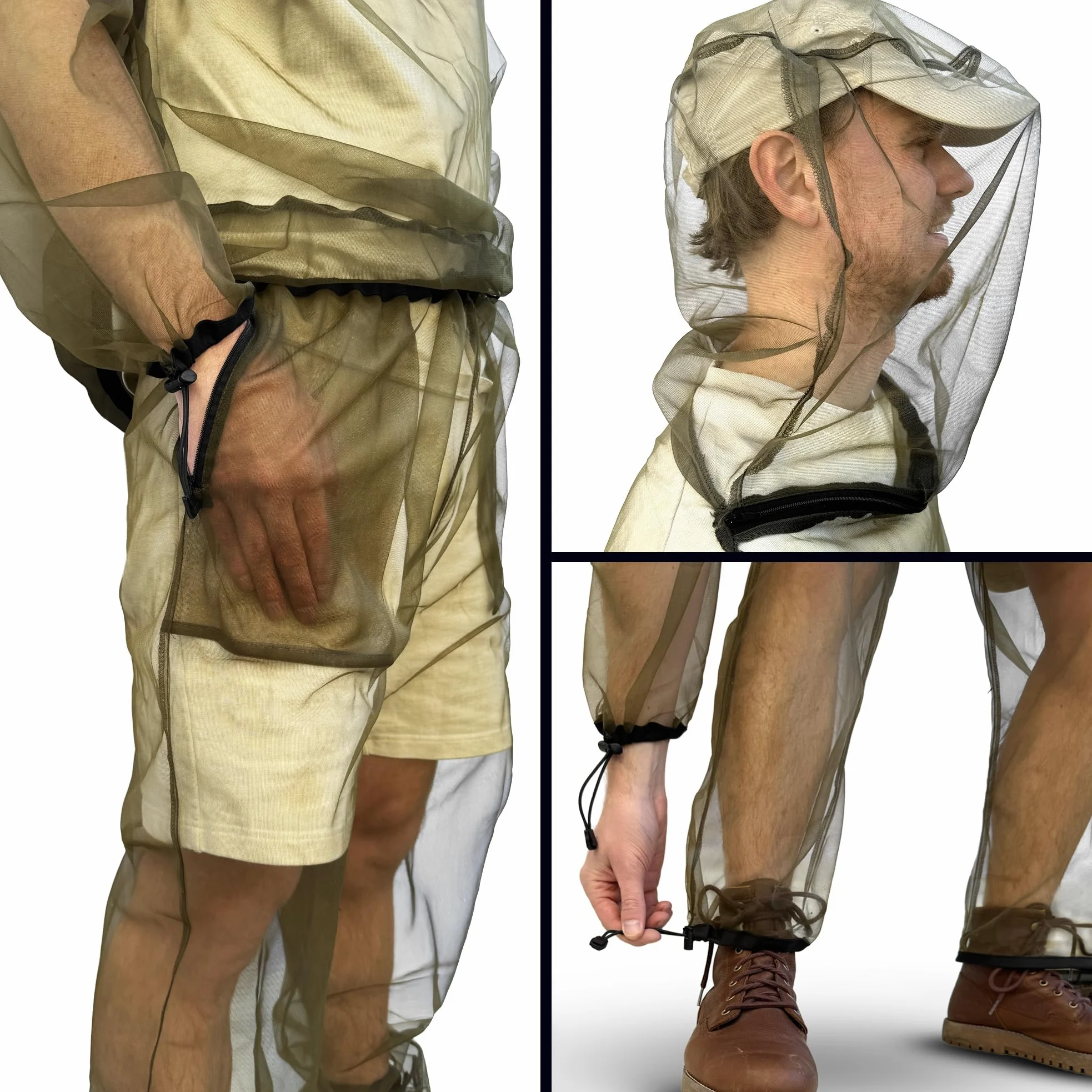 Universal Backpackers Traje Mosquitero para Protección contra Insectos - Chaqueta & Pantalones de Malla