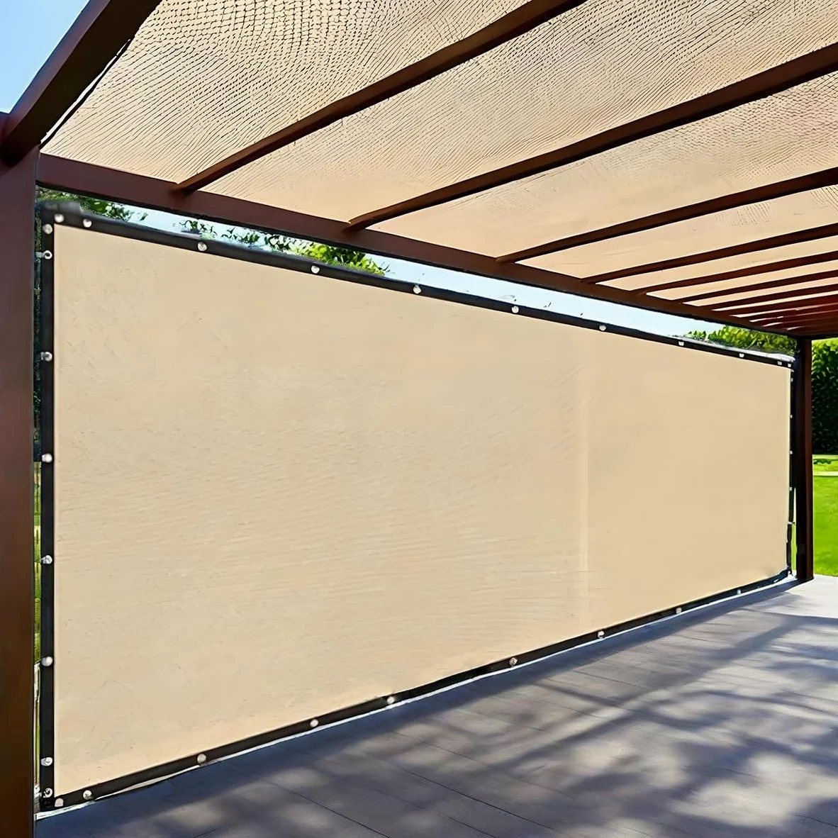 Tela de sombra para exteriores, 8 x 8 m, protección UV, 90 % de jardín, toldo para patio, plantas, valla, casa de perro, tela de camping, fácil de instalar