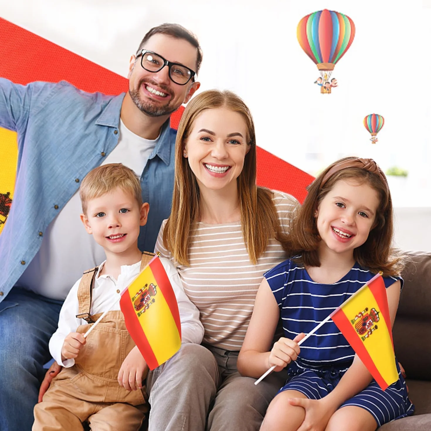 16 Piezas Bandera de Mano España, Palo con Bandera Pequeña de 30 cm – Ideal para Mundial, Eurocopa, Eventos Deportivos, Celebraciones, Desfiles, Fiestas Nacionales y Animación
