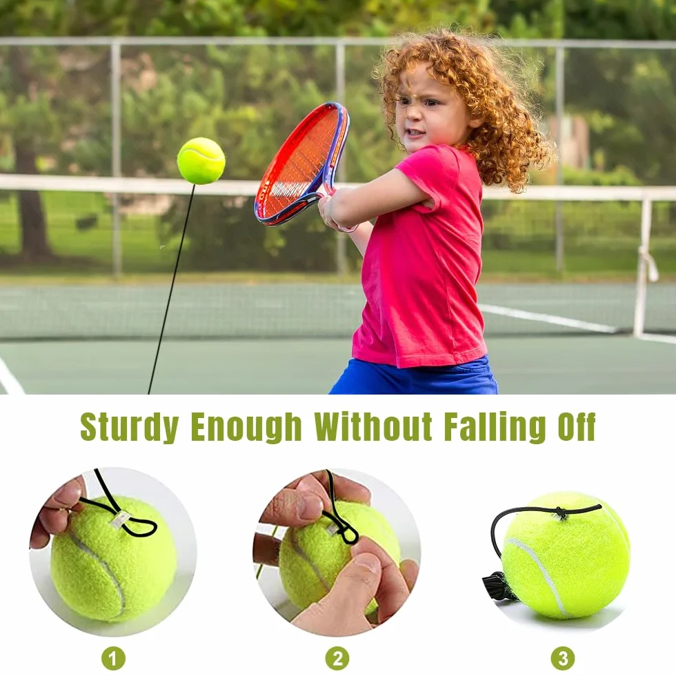 Pelotas de Tenis con Cuerda, Tenis Trainer Elástica Rebote para Entrenamiento en Solitario