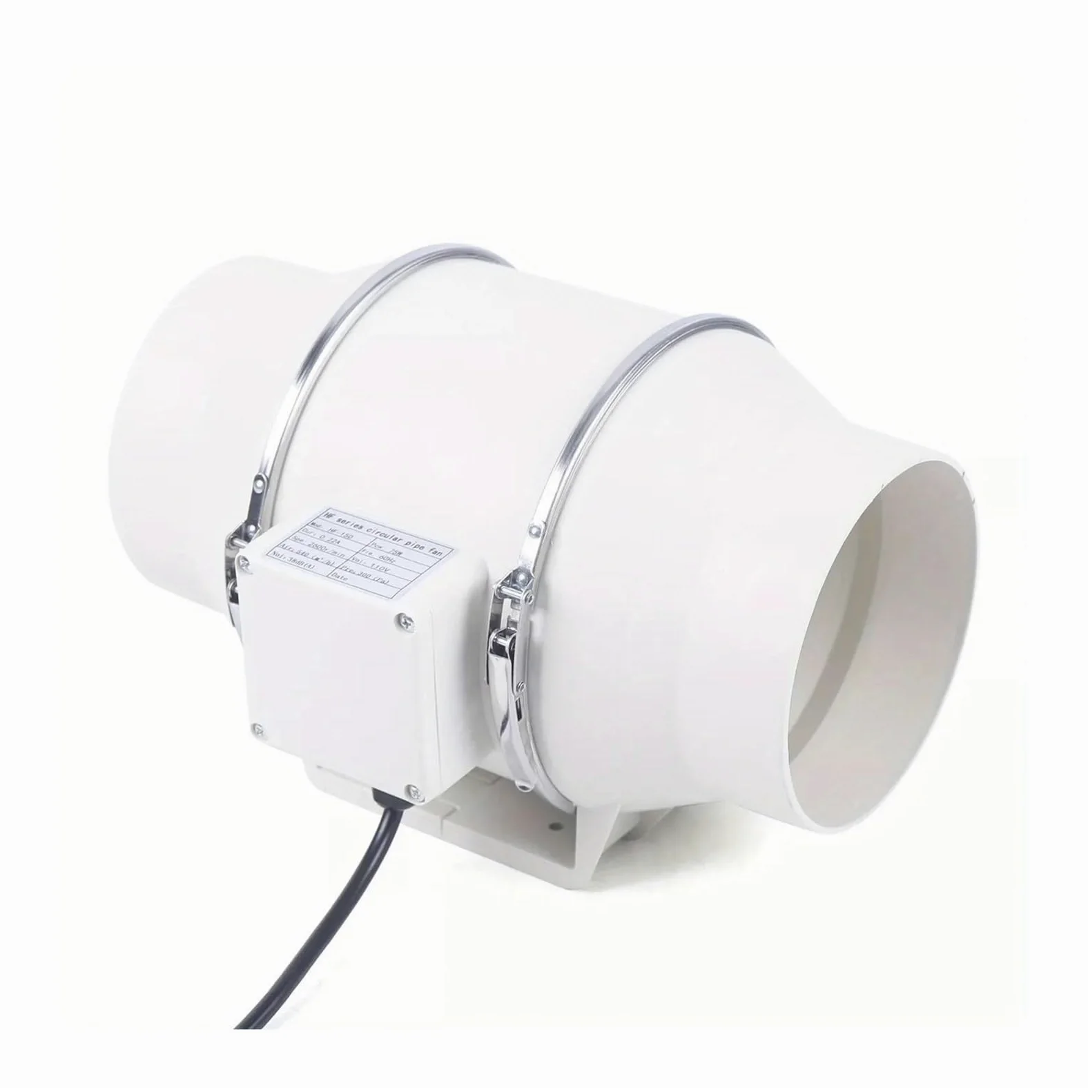 Ventilador extractor, Ventilador de conducto en línea 4'', 5'' y 6'', ventilador extracción silencioso for conductos para garaje e invernadero(5 inch)