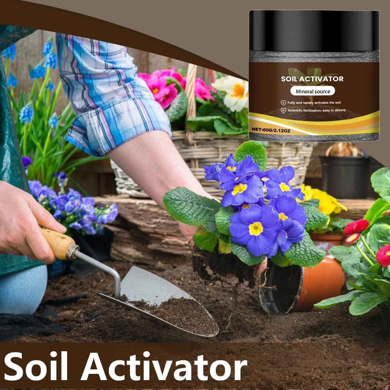 Activador de suelo en polvo, acondicionador y aflojador de suelo soluble en agua, revitaliza el suelo compactado, para plantas de interior, hortalizas, flores y céspedes (3pcs)