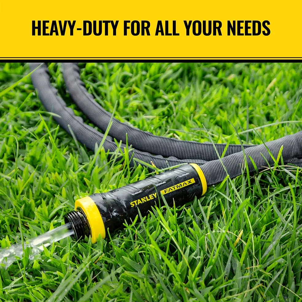 STANLEY BDS7390 FATMAX - Manguera de jardín EXOJACKET de alta resistencia de 75 pies x 5/8 pulgadas, color amarillo, negro