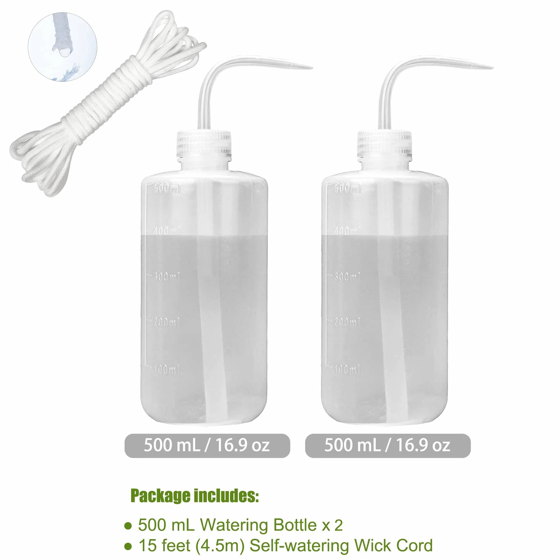 Orimerc Paquete de 2 Botellas de riego de 500 ml para Plantas de Interior, suculentas Cactus, plántulas, Laboratorio de Lavado y Tatuaje Dispositivo