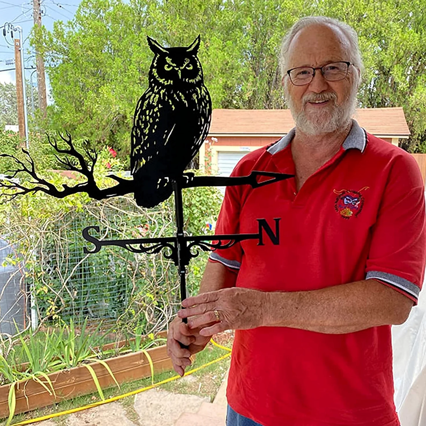 Veleta de Viento para Tejado Búho De Metal Meteorológico con Montaje En Techo, Acero De La Paleta De Clima De Acero Regalo For El Jardín del Patio De La Granja Al Aire Libre Veleta de Viento Animales