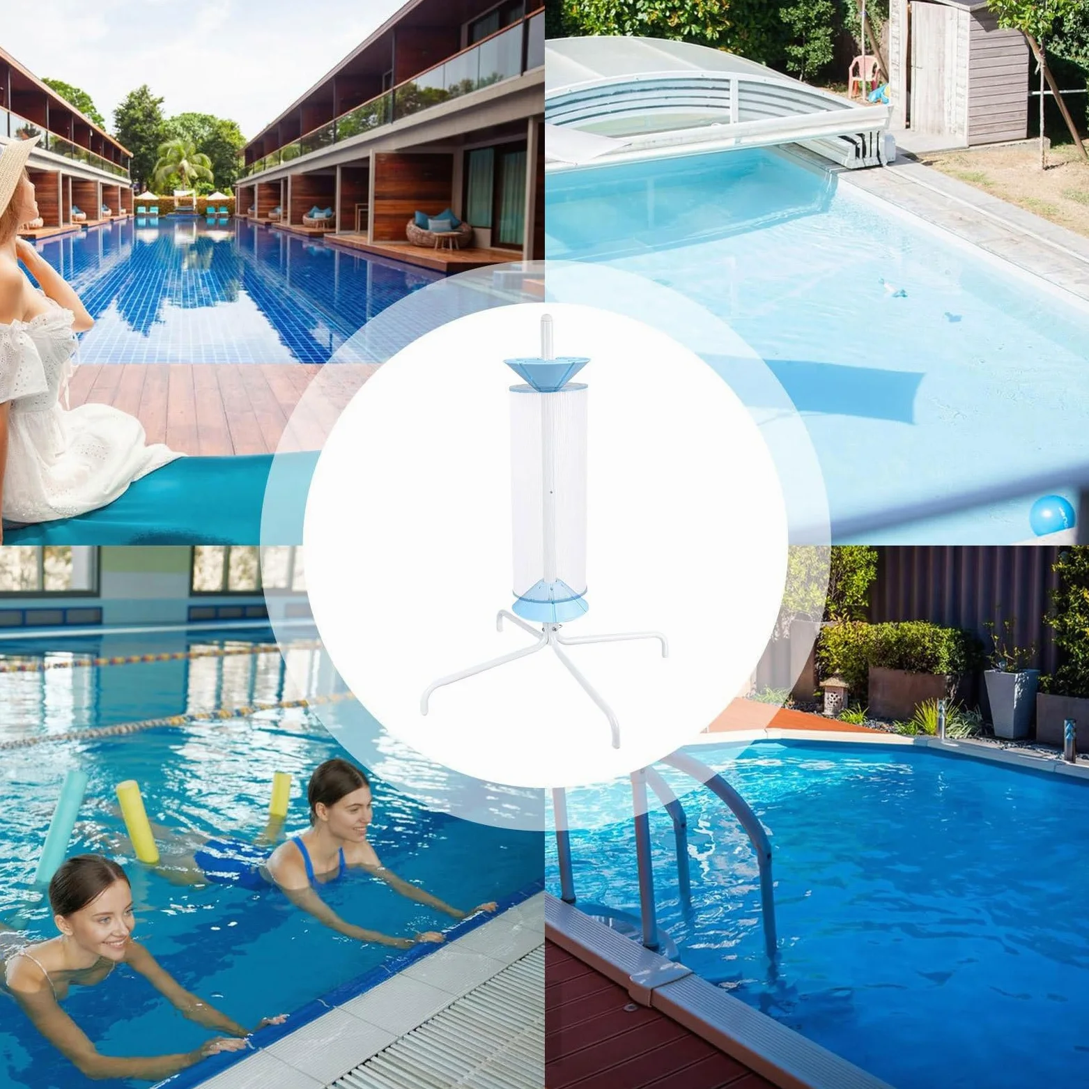 Soporte Limpiador Cartuchos Filtrantes Piscina Herramienta De Filtración De | Soporte Resistente Para Filtro Piscina para jardín, patio, patio trasero, spa y bañera