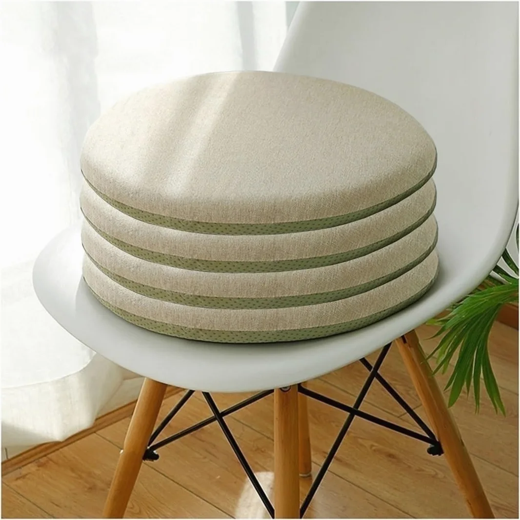 Cojín Redondo para Silla, cojín Redondo Suave de Espuma viscoelástica, Almohadillas Redondas para Silla con Cremallera para Exteriores, Taburete Alto, Comedor, Sala de Estar