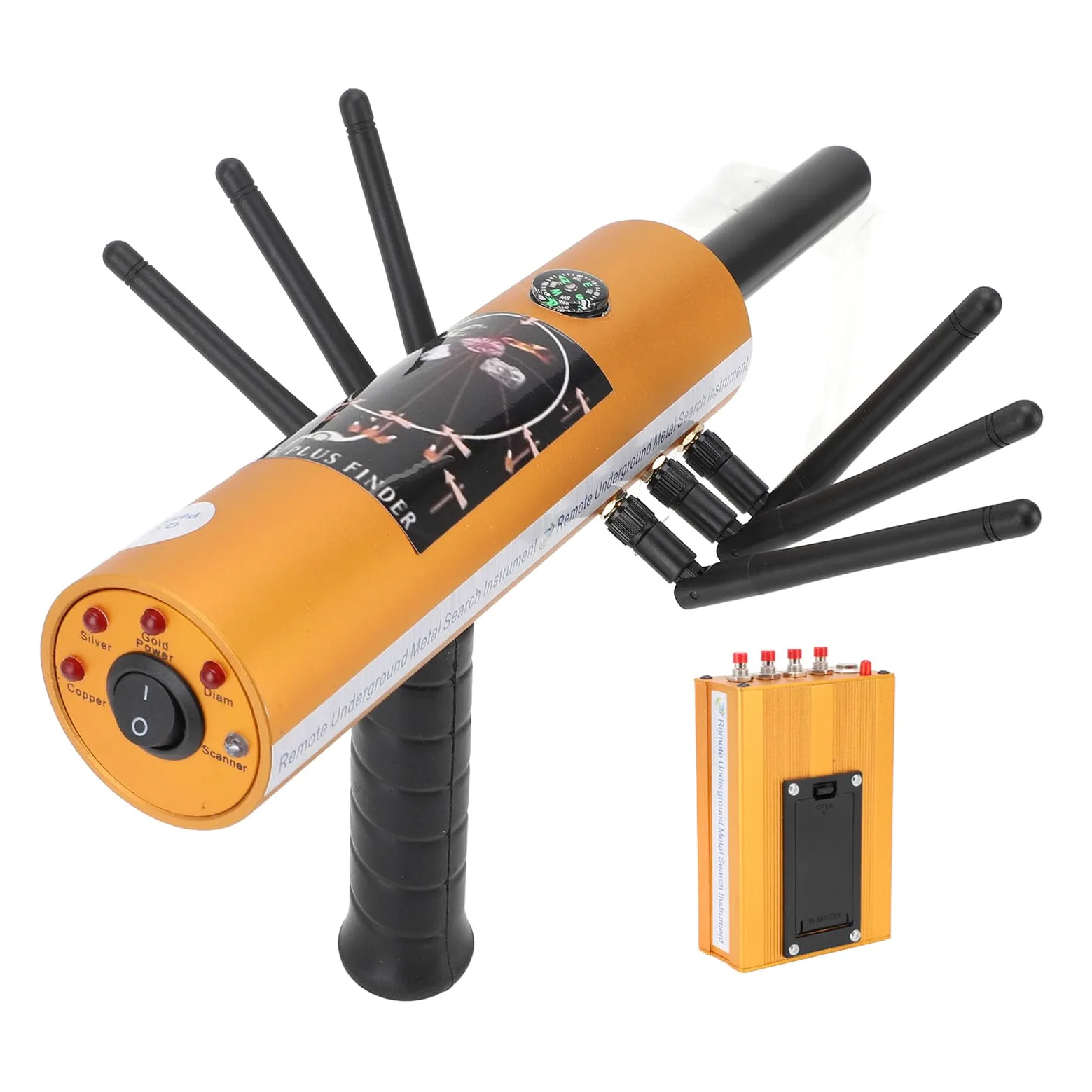 SIXRUN Detector de Metales Profesional, Buscador de Oro Plata Cobre y Piedras Preciosas con Alcance de 1200m y Detección de 30m de Profundidad para Exploración de Tesoros Subterráneos